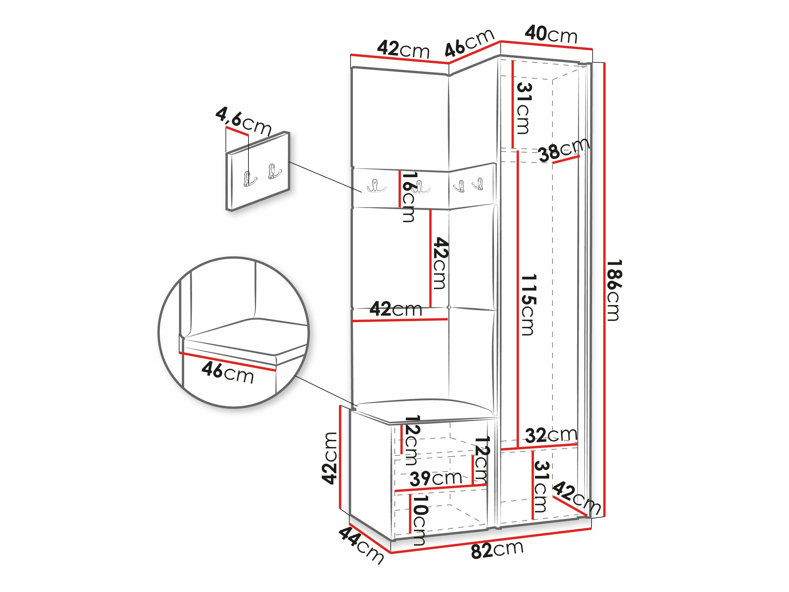 Flurgarnitur Pinis XXV (Weiss)