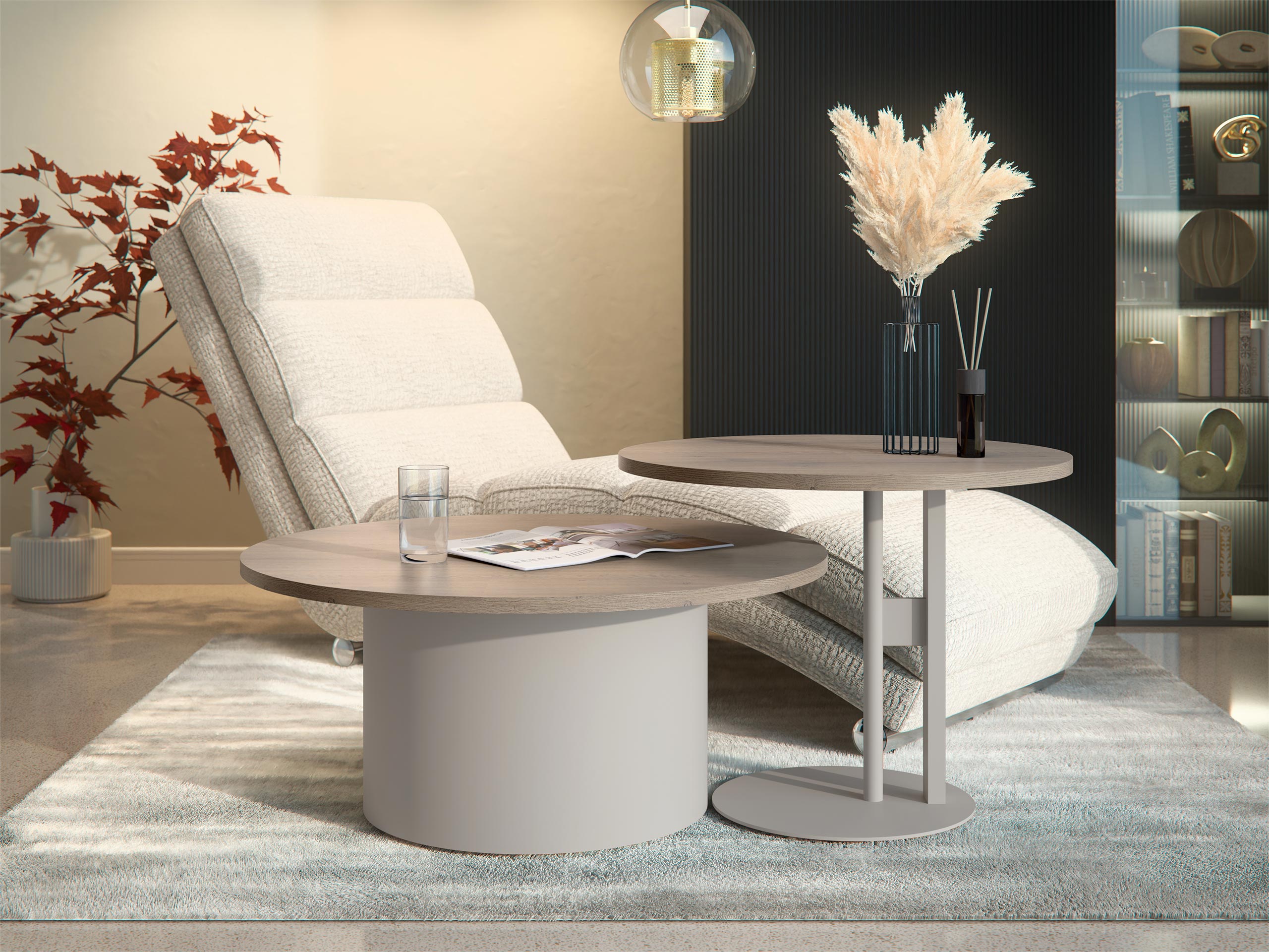 Couchtischset Oswego 160 (Eichenholzoptik)