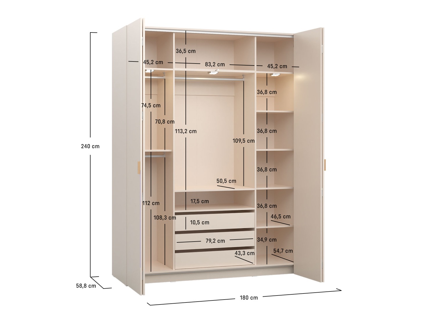 Kleiderschrank Veldalo 110 (Eichenholzoptik hell)