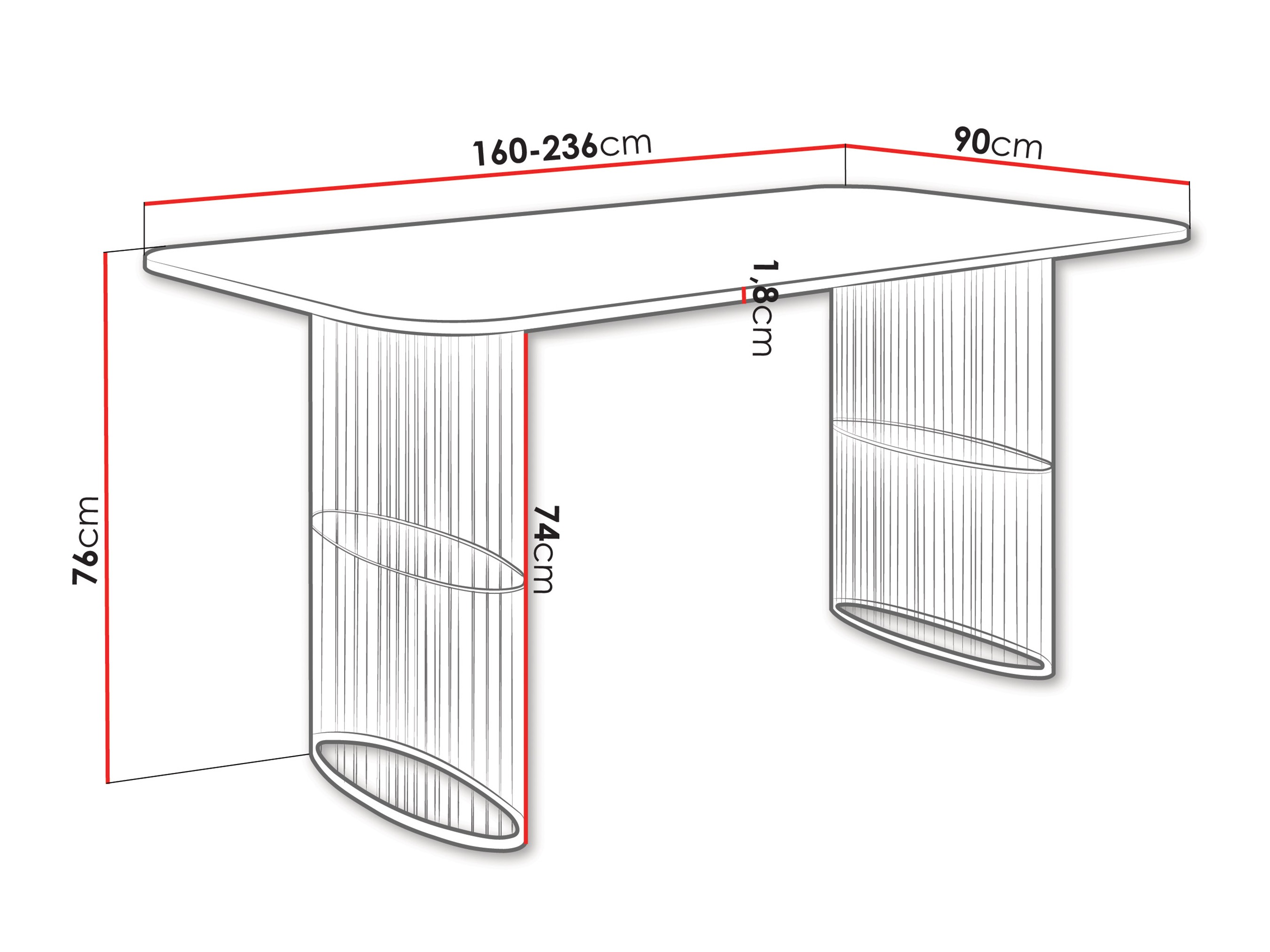 Tisch Oswego 164 (Weisser Marmor)