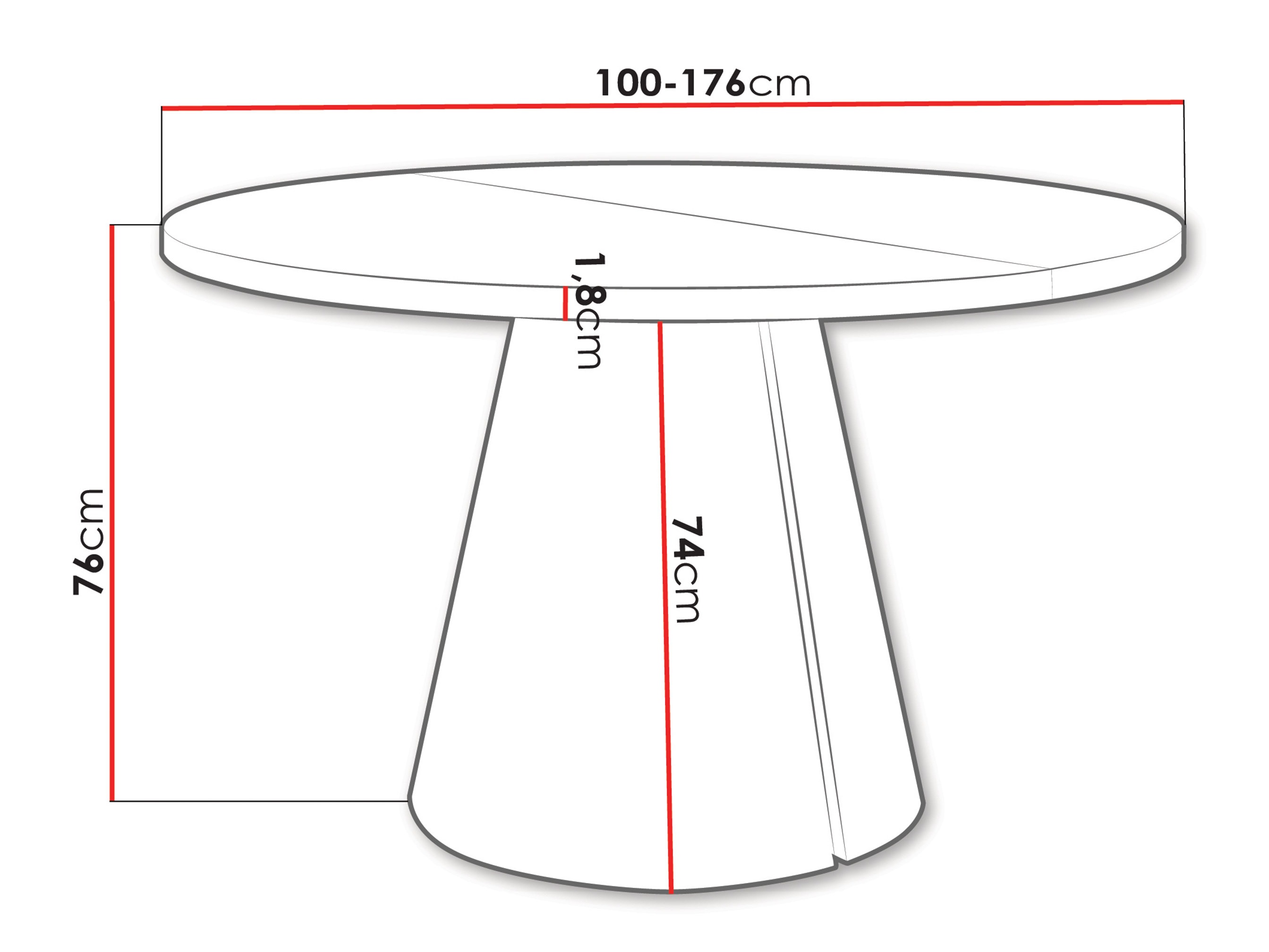 Tisch Oswego 165 (Weiss)