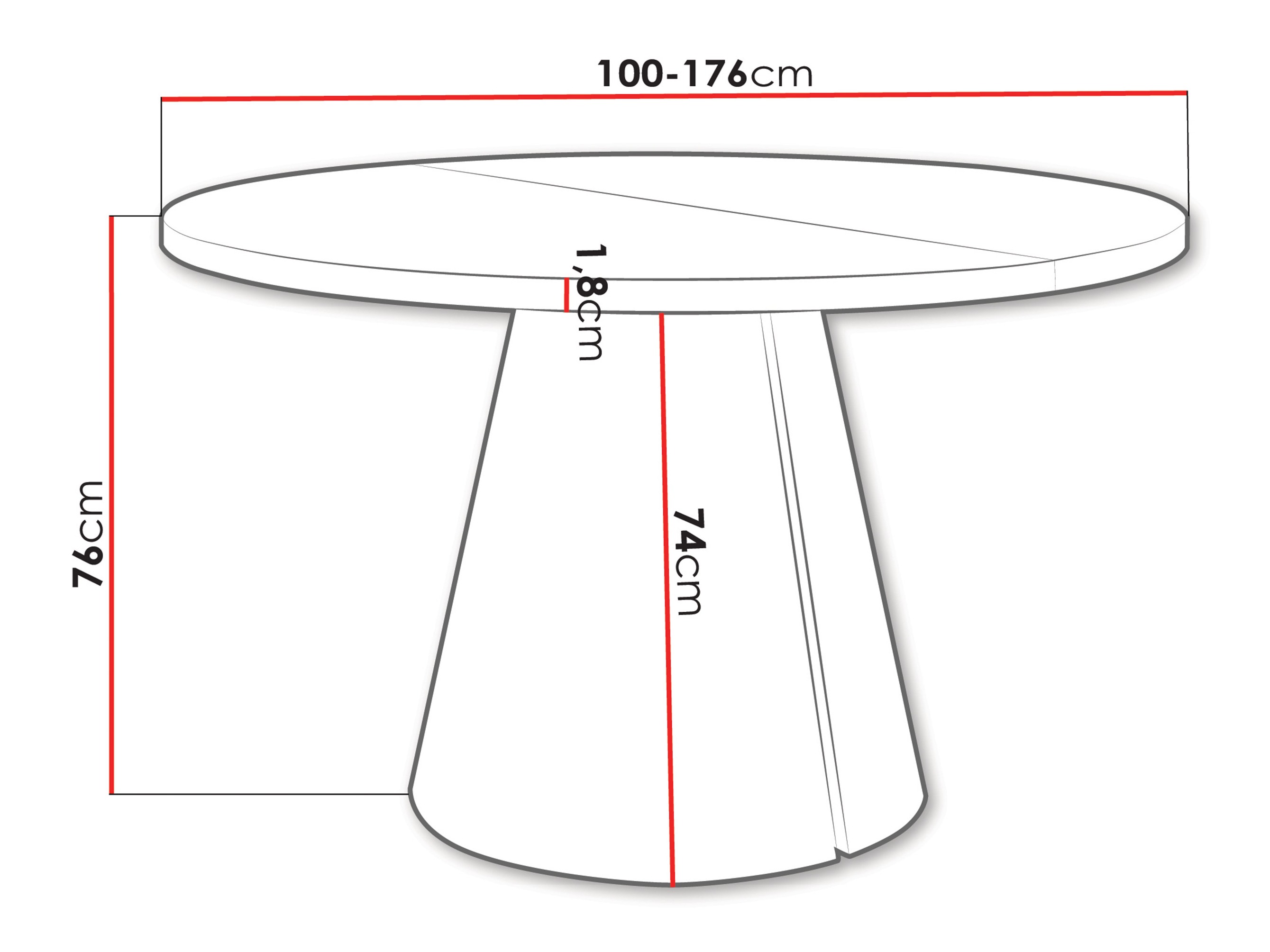 Tisch Oswego 166 (Eichenholzoptik)