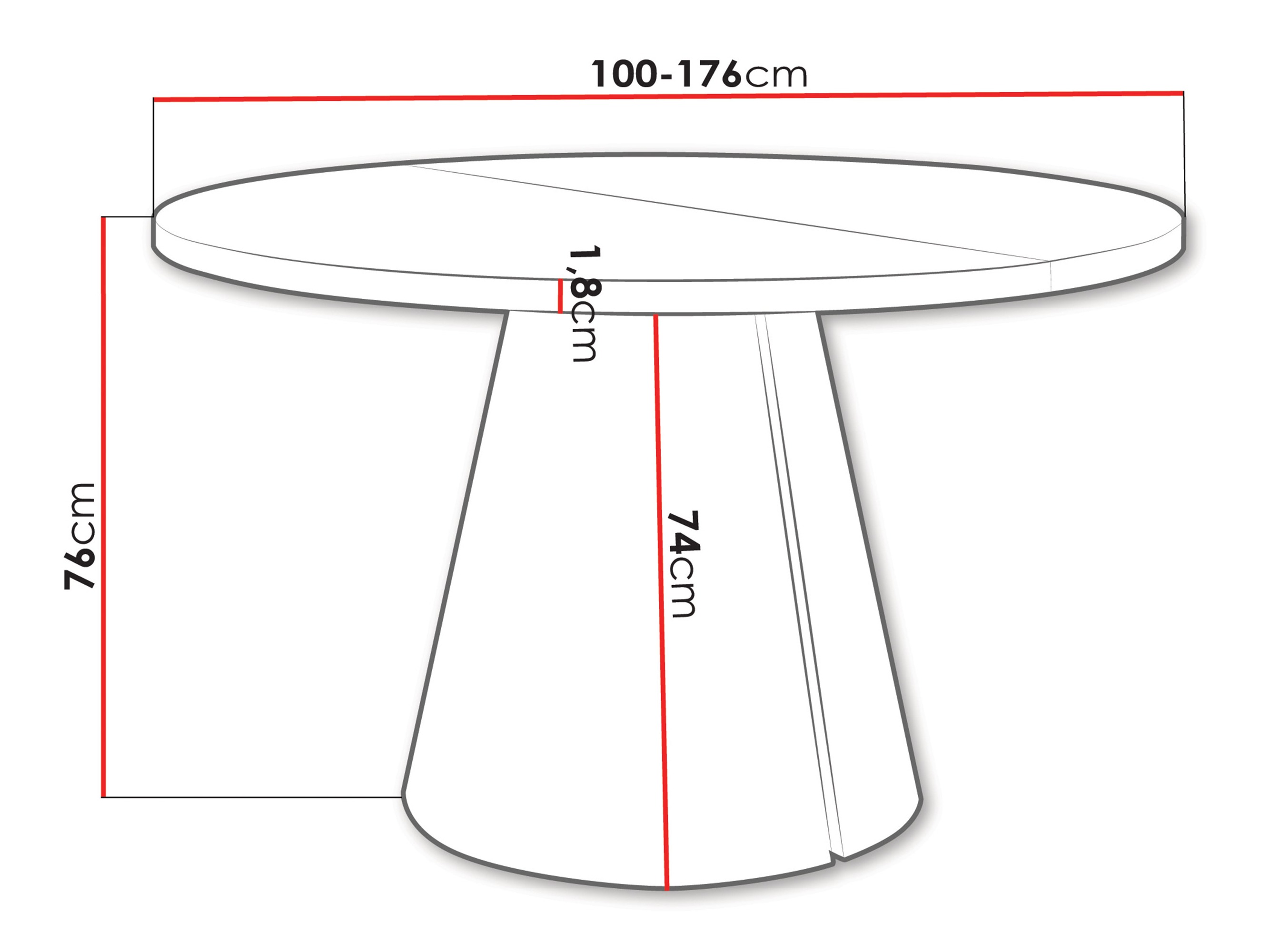 Tisch Oswego 166 (Weiss)