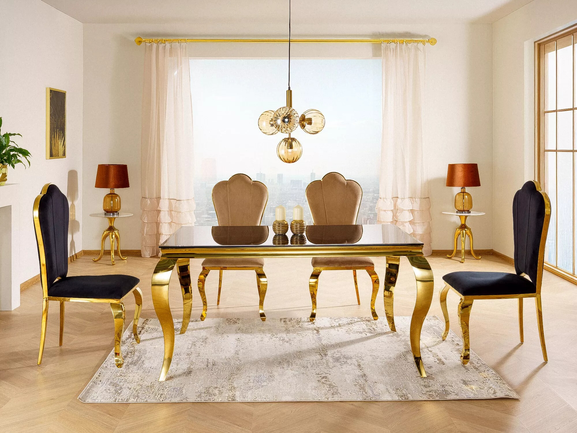 Tisch Detroit 323 (Gold + Schwarz)