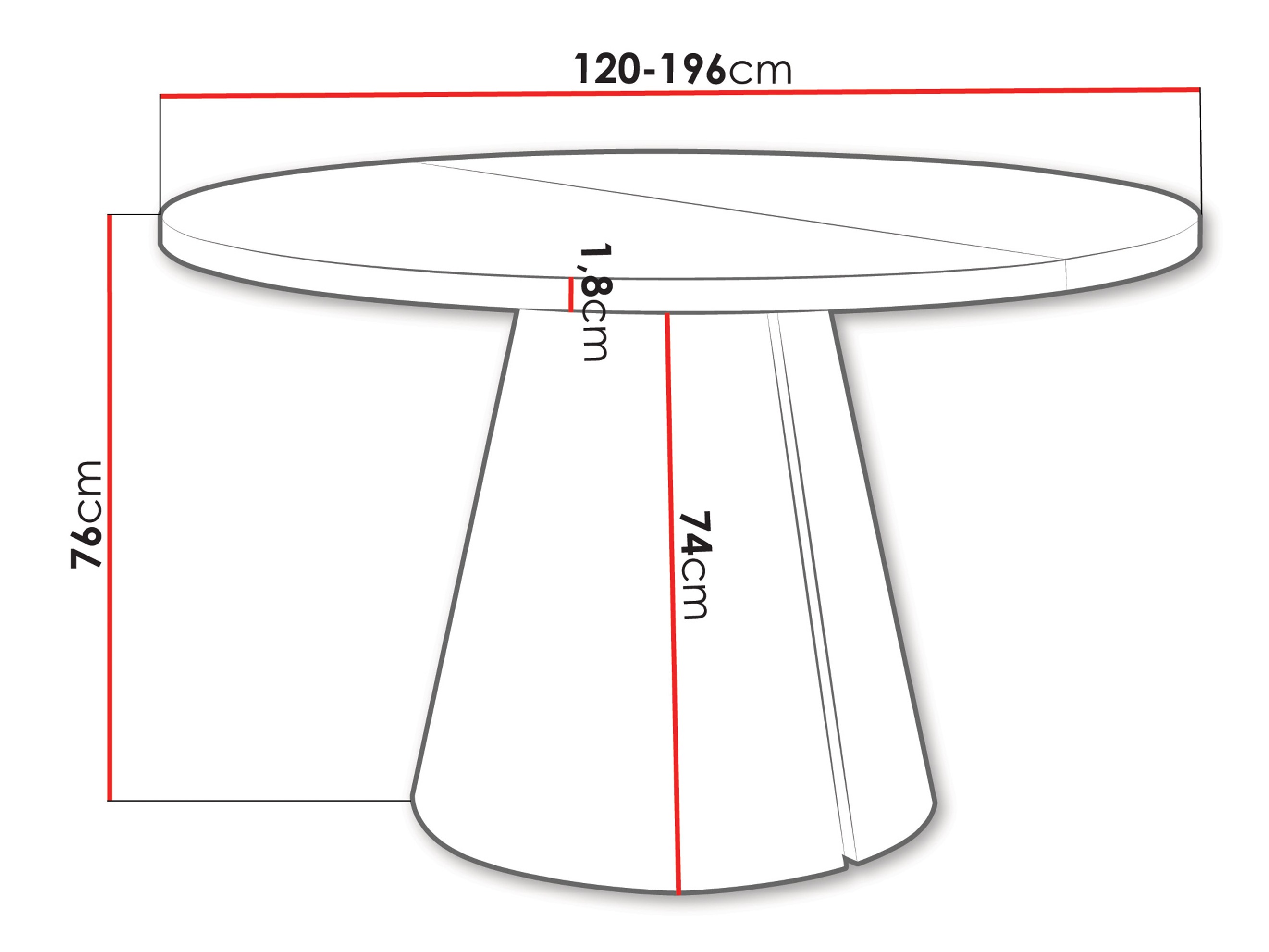 Tisch Oswego 168 (Weiss)