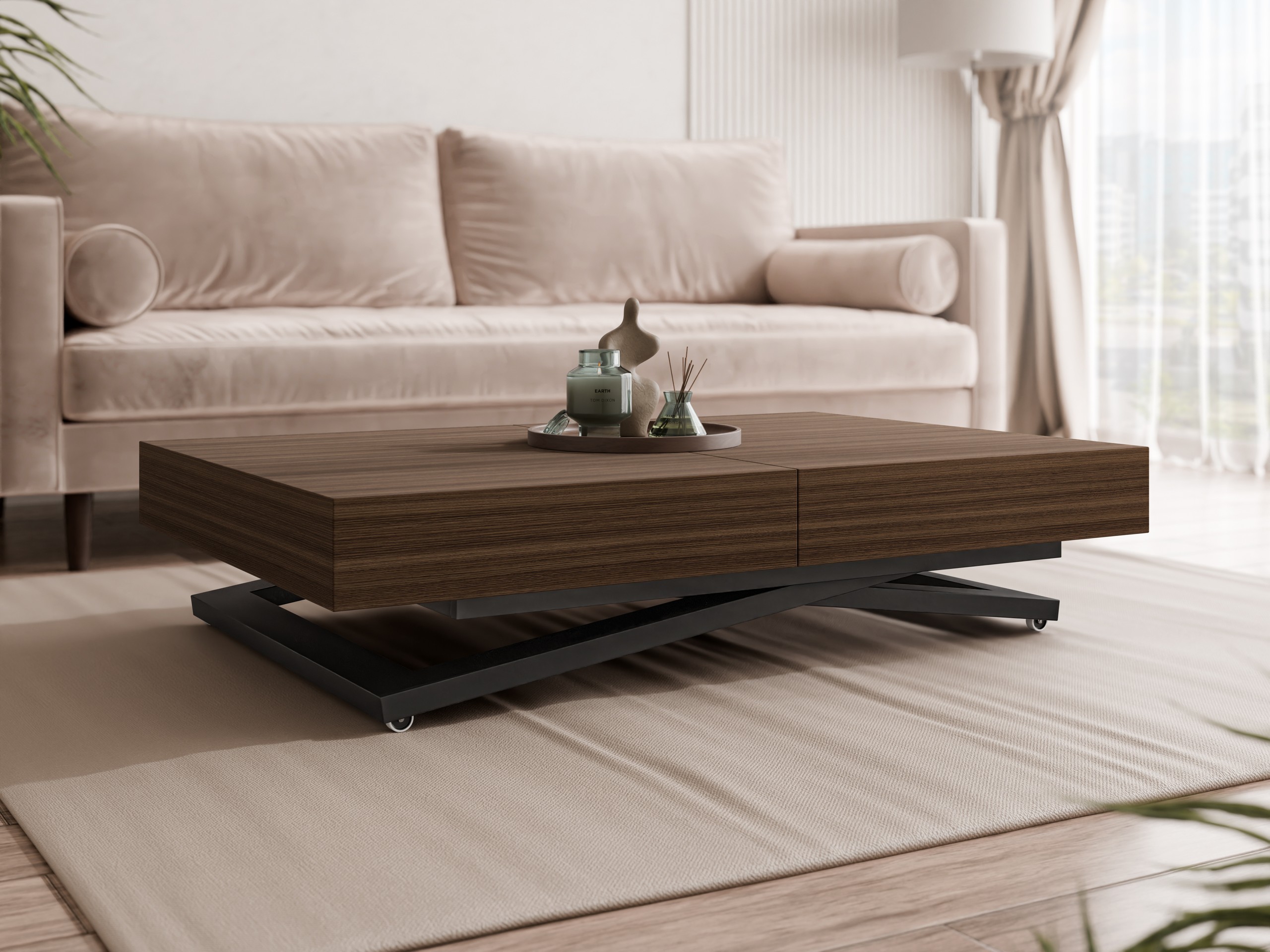 Couchtisch-Transformer Oswego 171 (Walnussholzoptik)