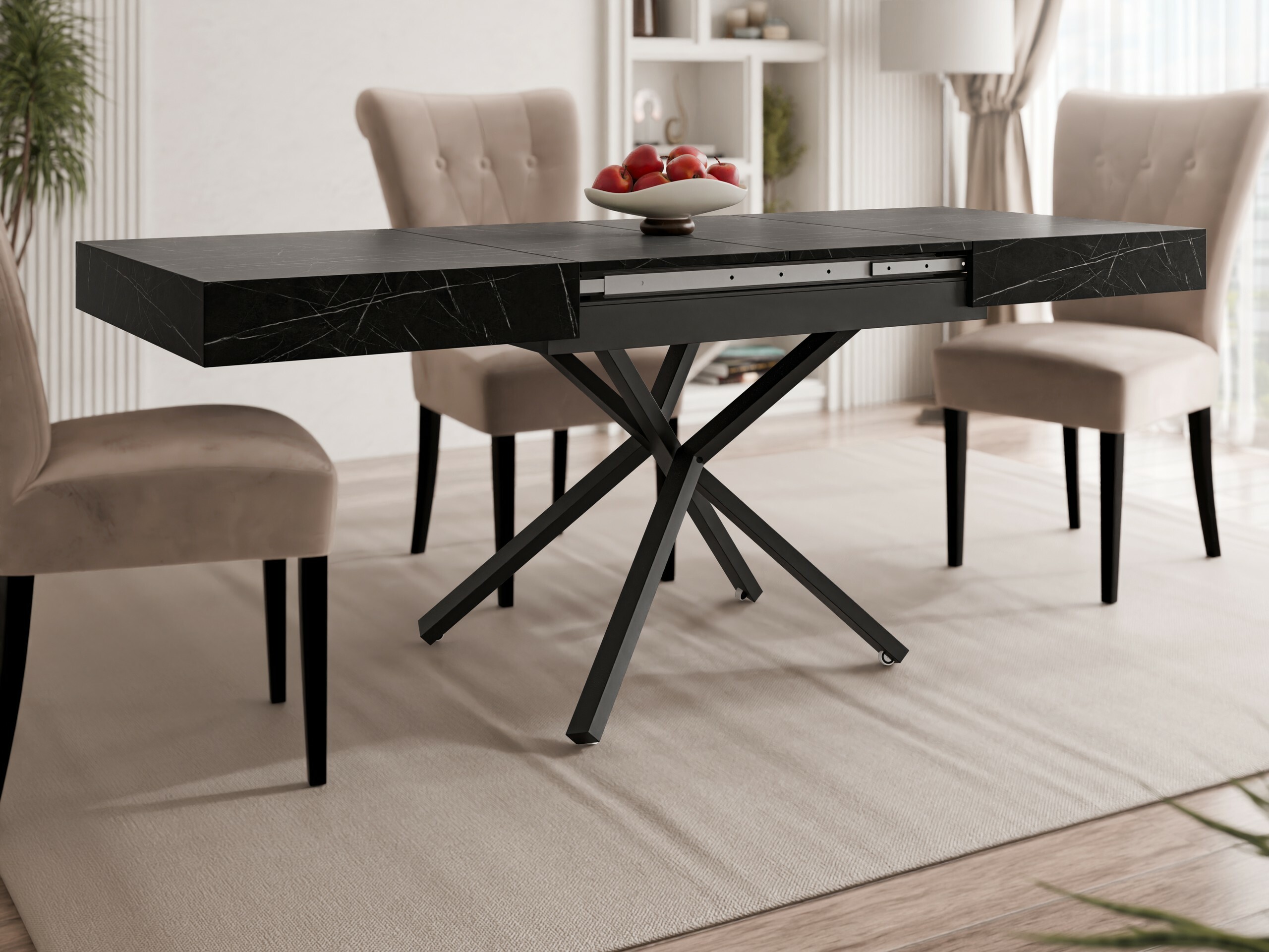 Couchtisch-Transformer Oswego 176 (Schwarzer Marmor)