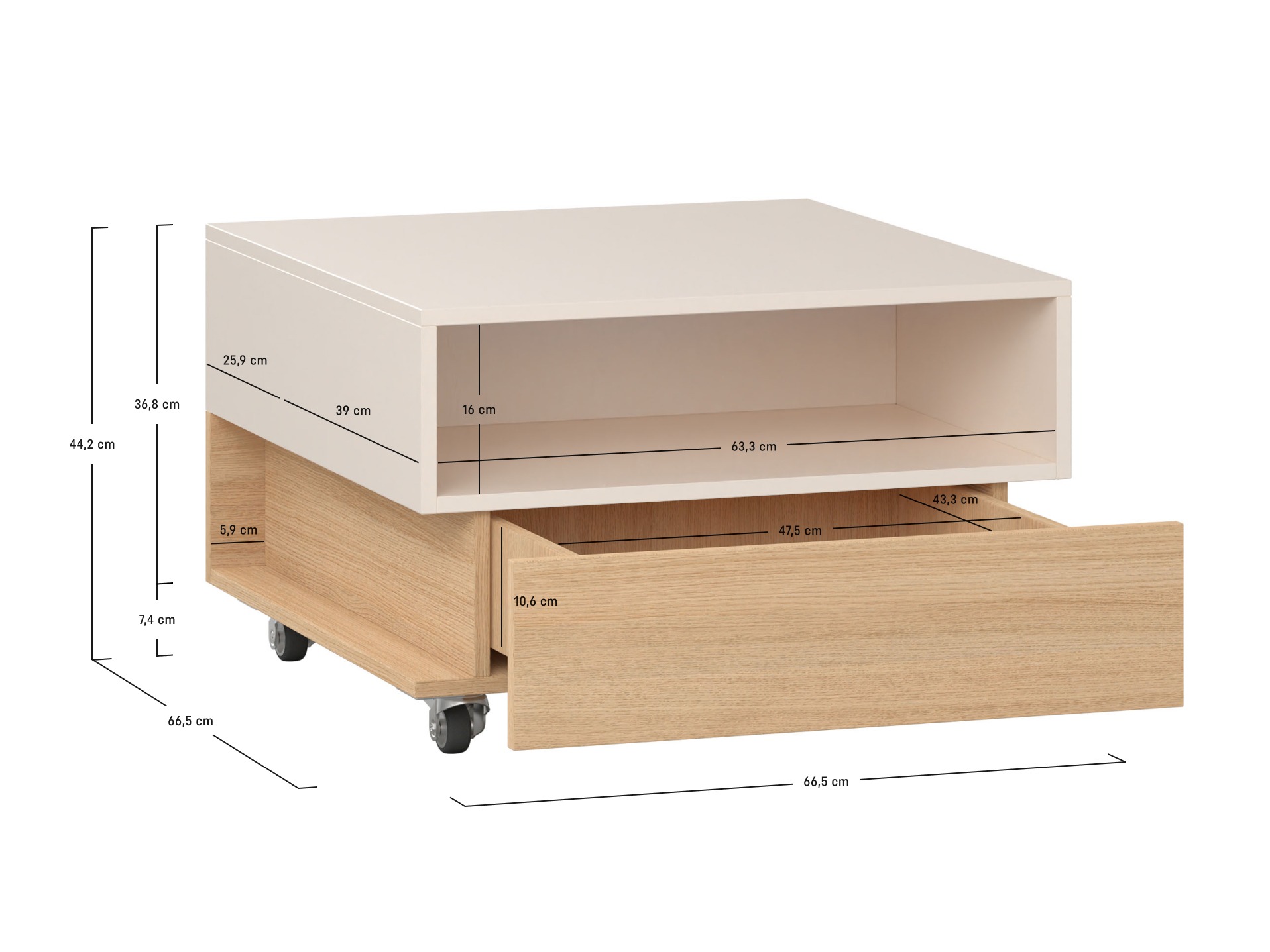 Couchtisch Veldalo 125 (Eichenholzoptik hell)