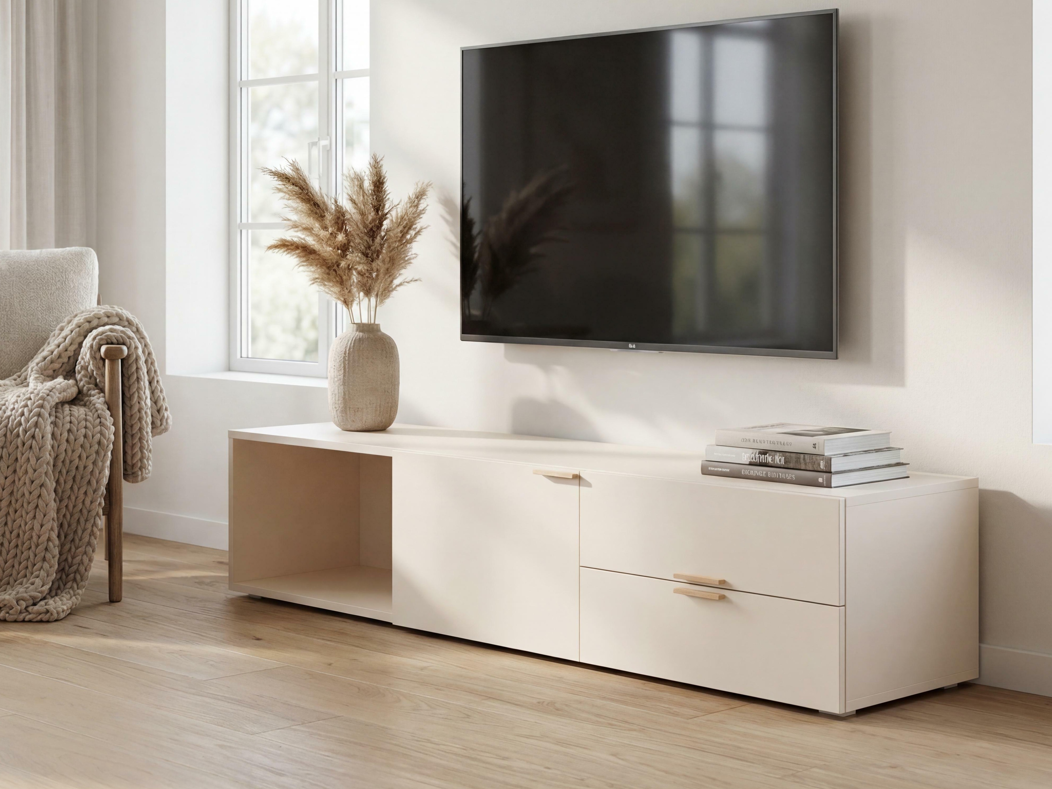 TV-Möbel Veldalo 123 (Eichenholzoptik hell)