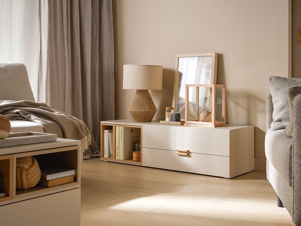 TV-Möbel Veldalo 124 (Eichenholzoptik hell)