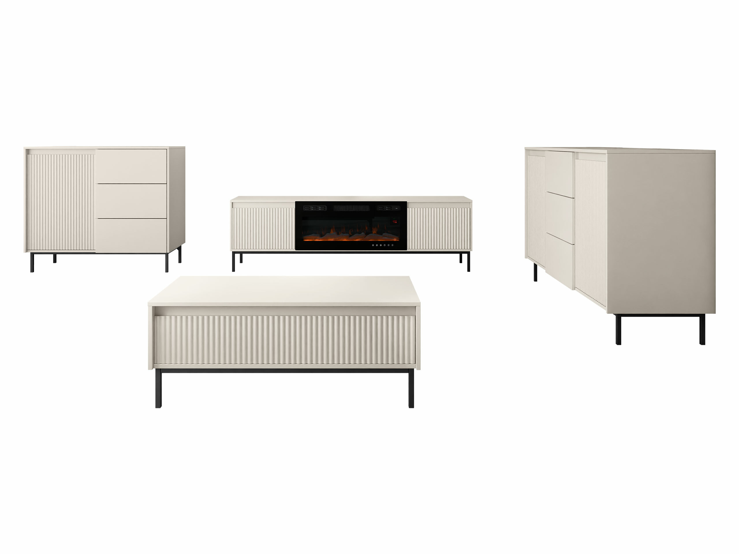 Wohnzimmer-Set Comfivo Delruva III (Kaschmir)
