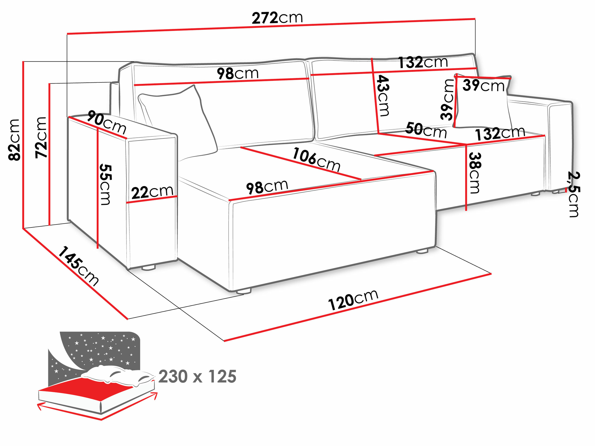 Ecksofa SD2575 mit einem kleinen defekt