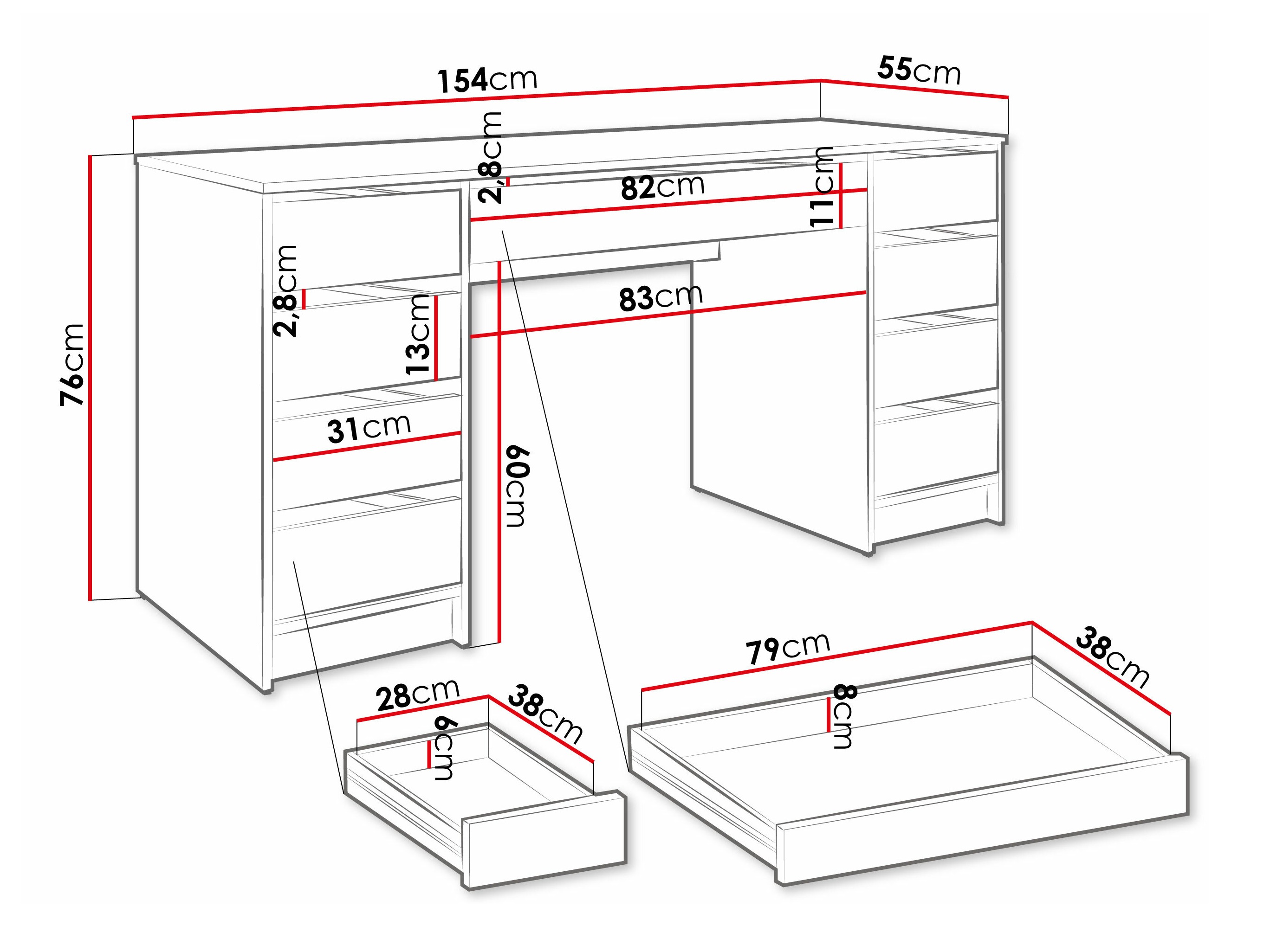 Bürotisch Comfivo 401 (Weiss)