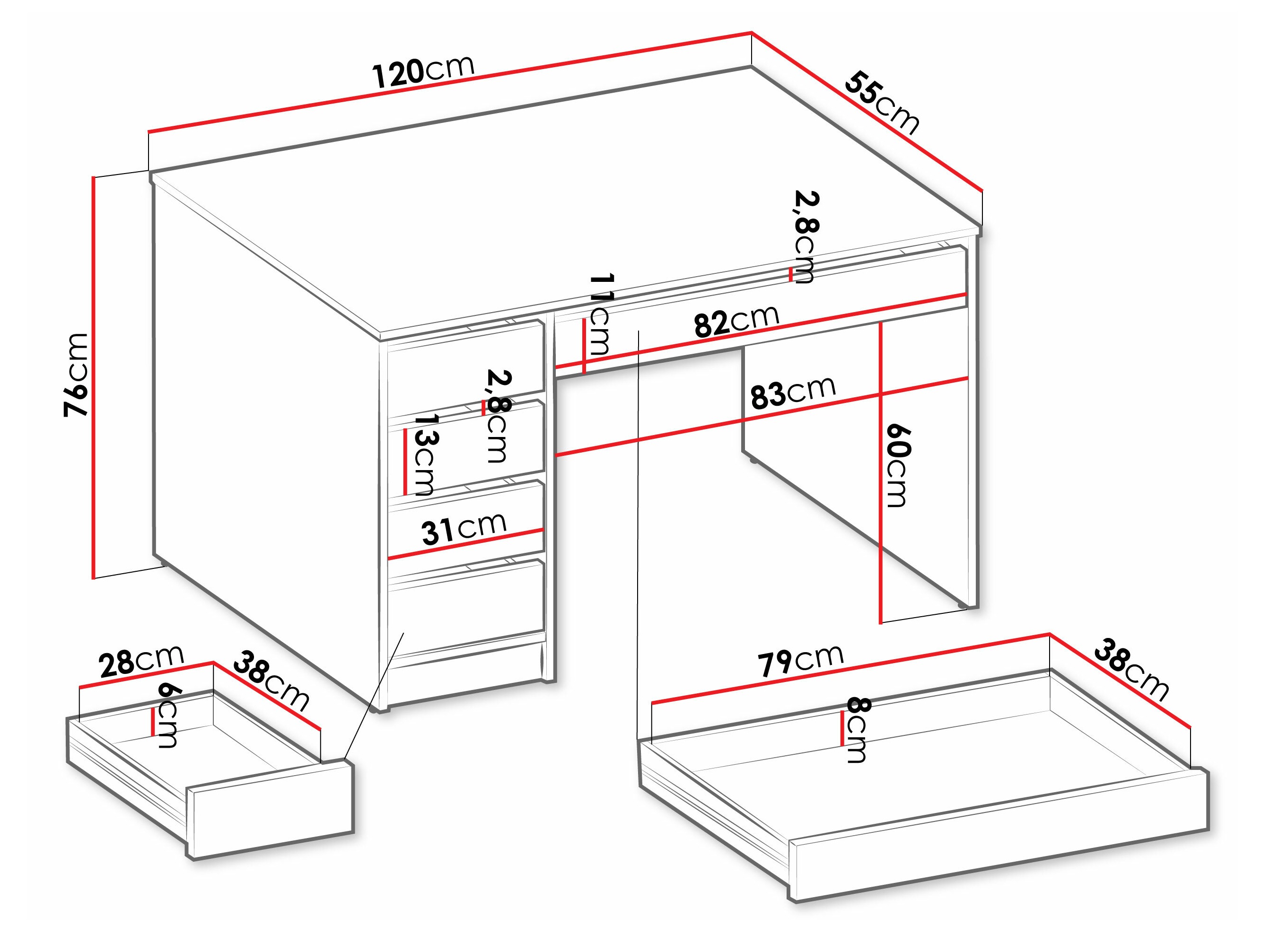Bürotisch Comfivo Terros I (Weiss)