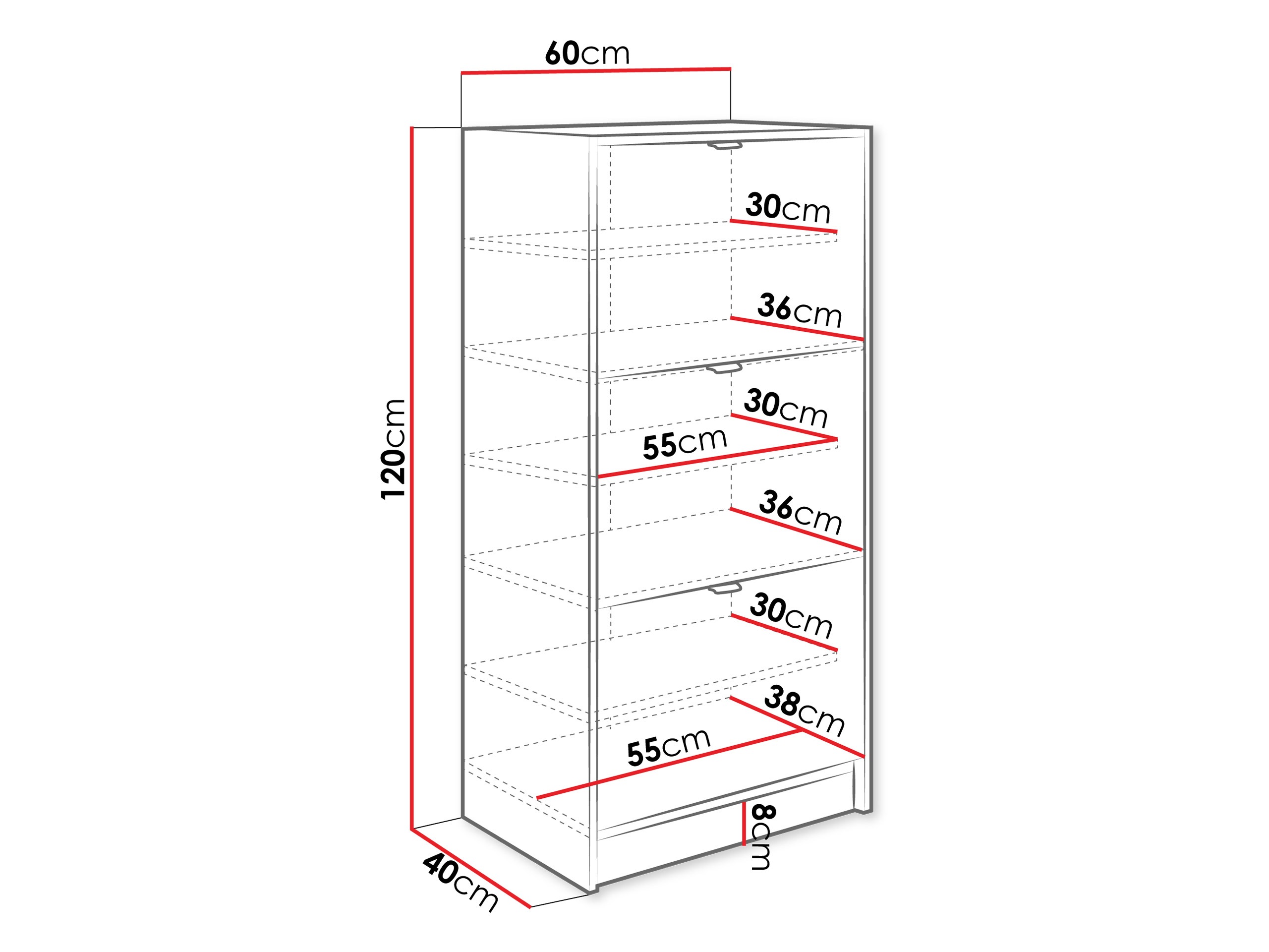 Schuhschrank Comfivo Larmire 126 (Weiss)