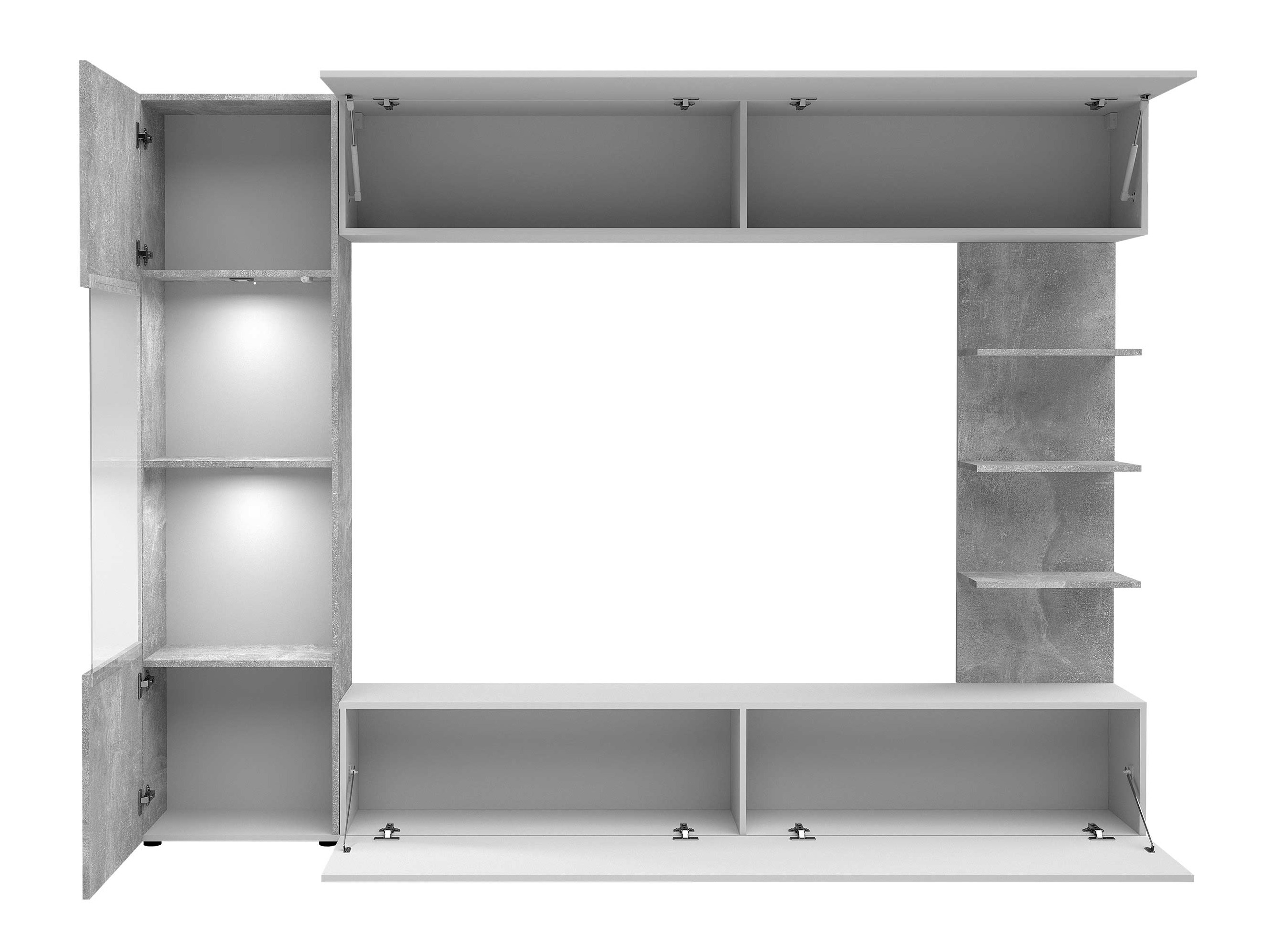 Wohnzimmer-Sets Comfivo Animus (Weiss + Beton)