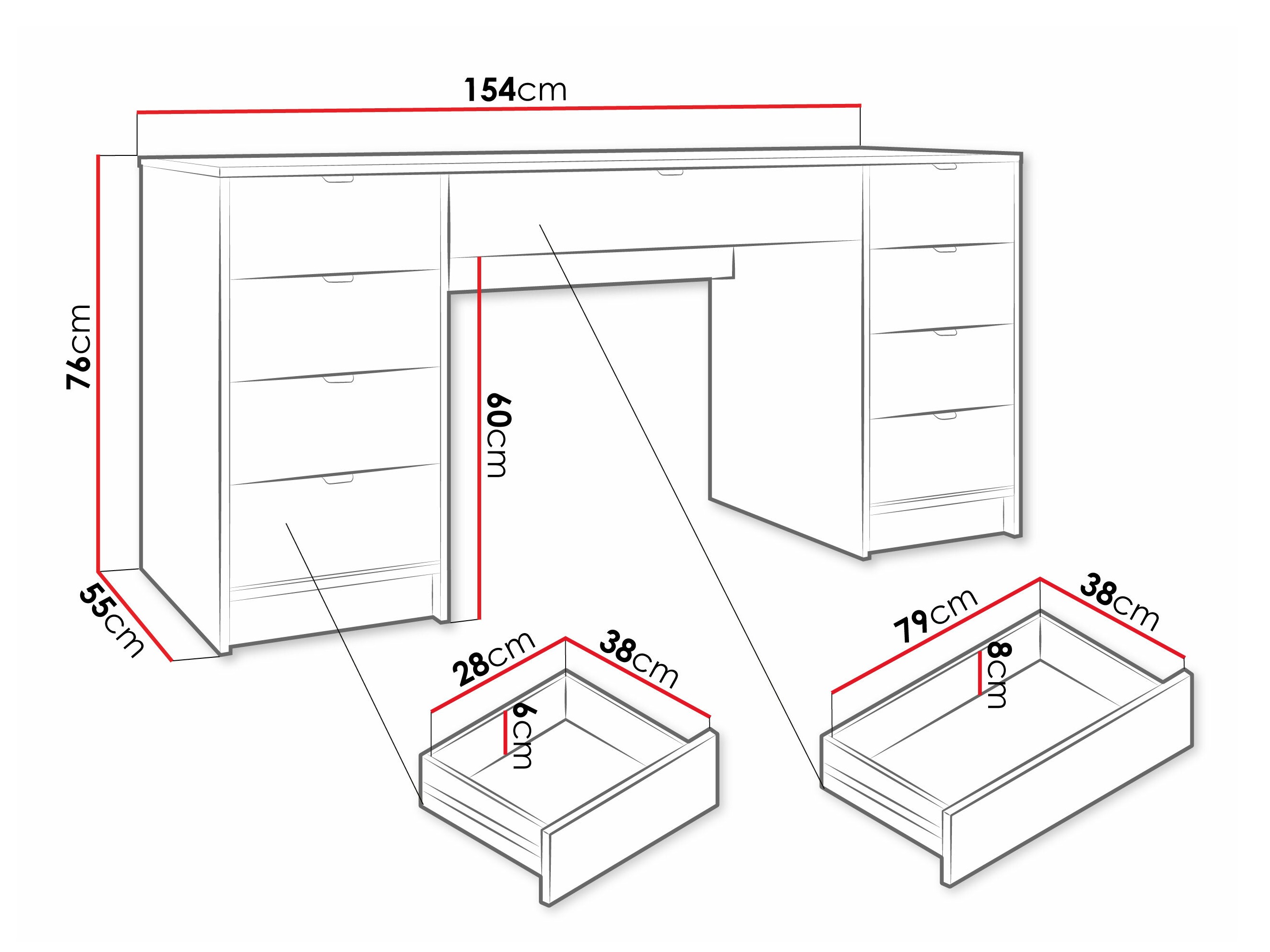 Bürotisch Comfivo Larmire 110 (Weiss)