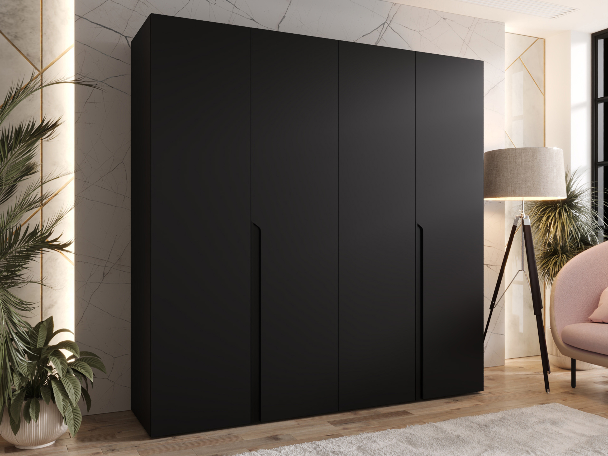 Kleiderschrank Hartford 581 (Schwarz)