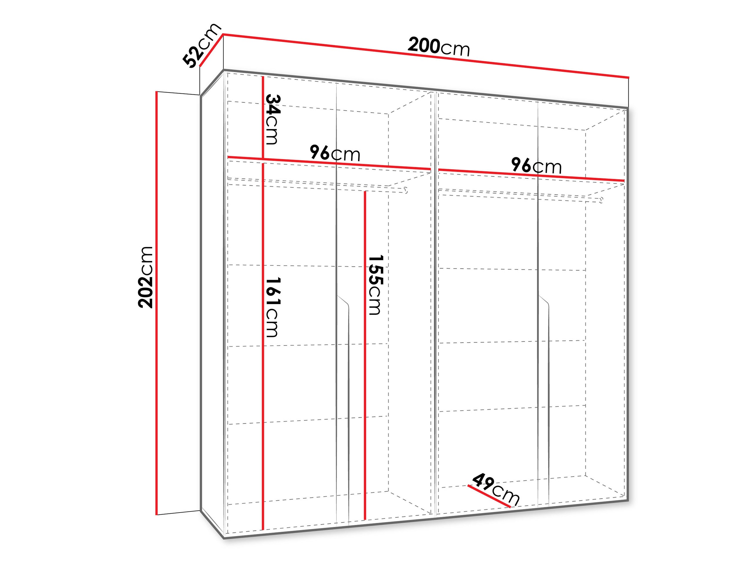 Kleiderschrank Hartford 581 (Weiss)