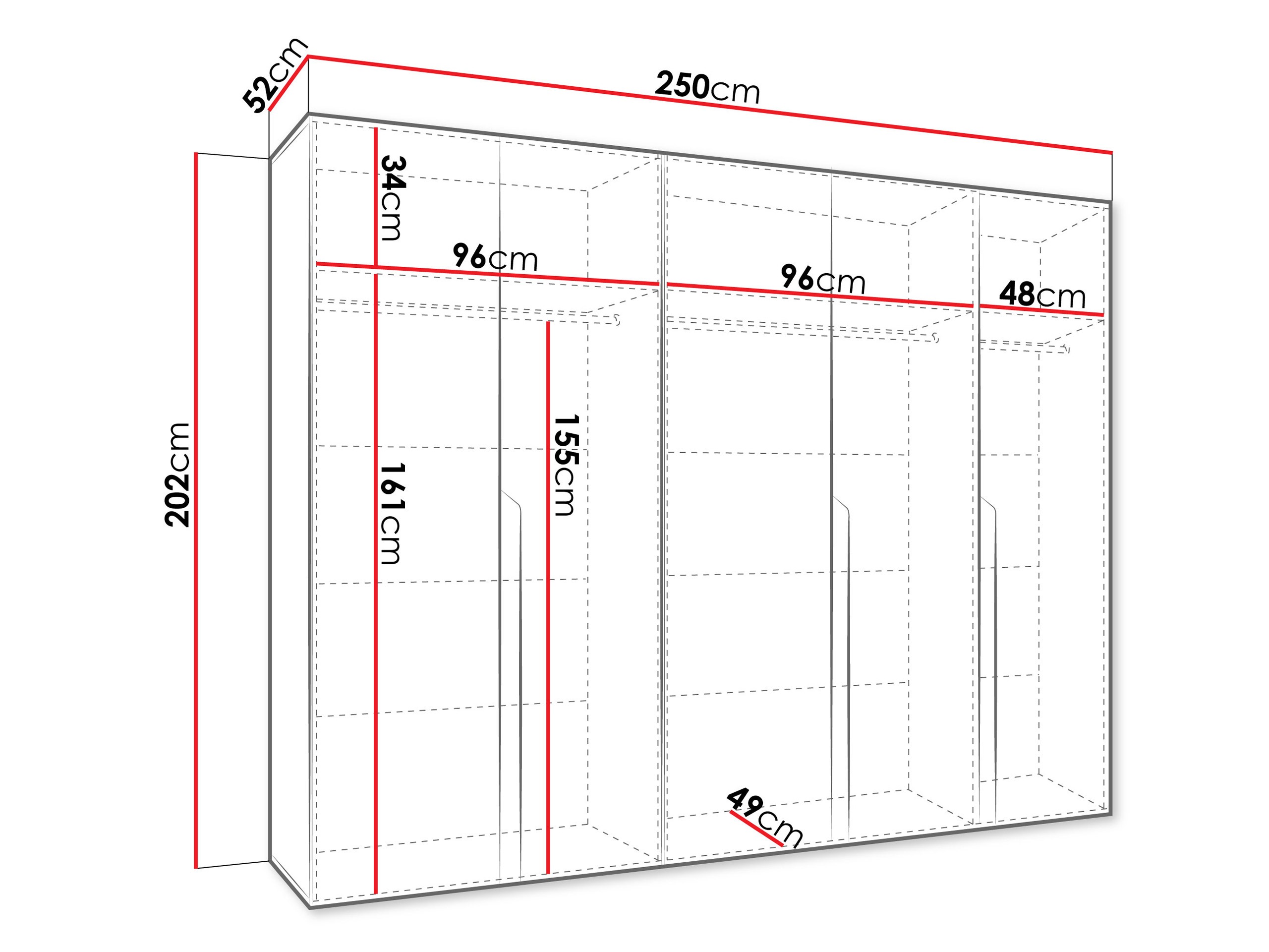Kleiderschrank Hartford 582 (Weiss)