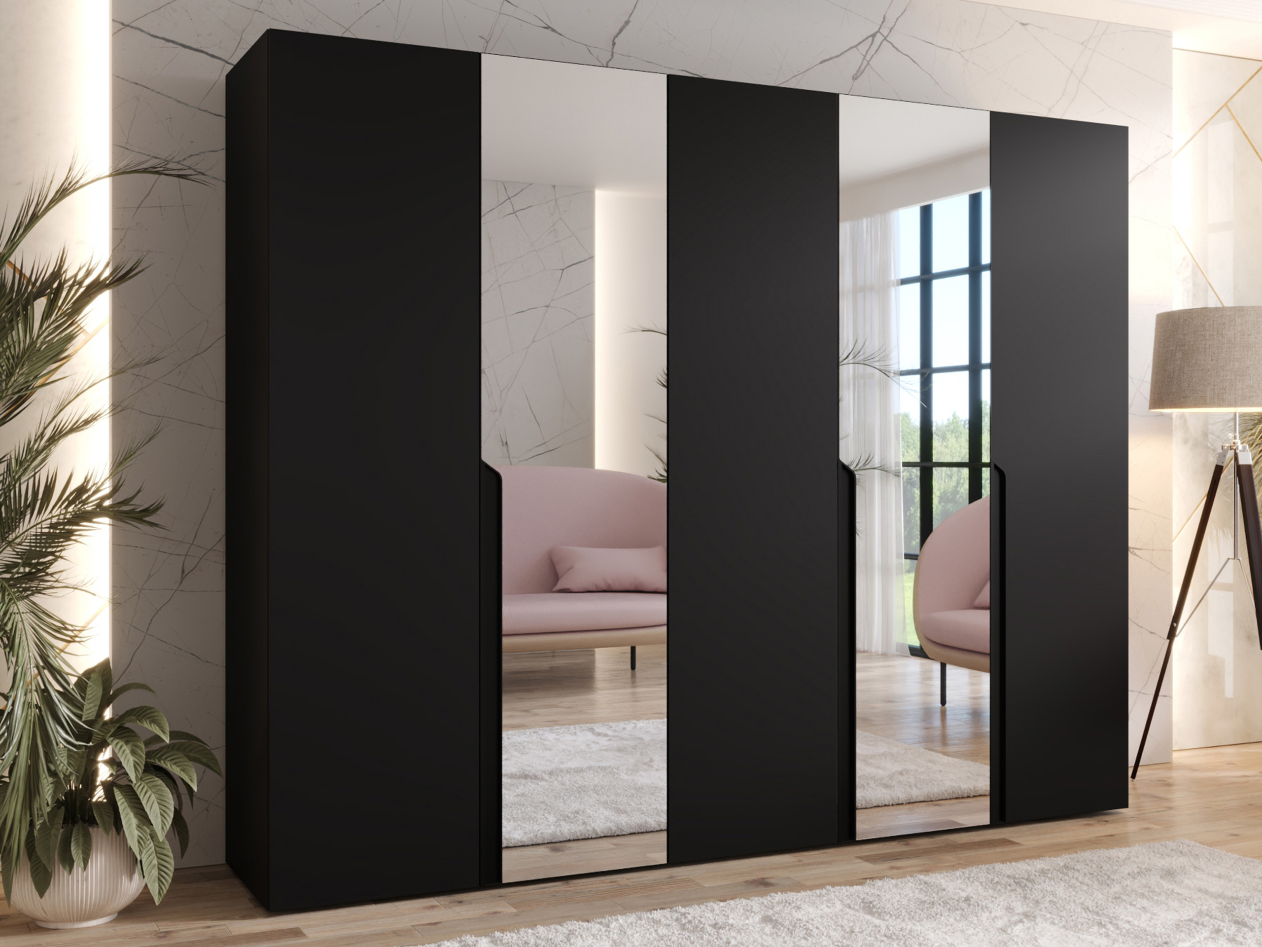 Kleiderschrank Hartford 587 (Schwarz)