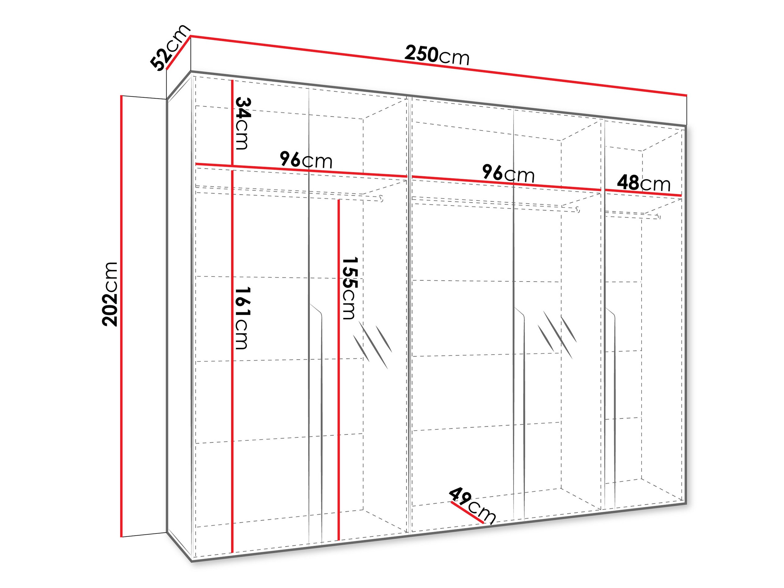 Kleiderschrank Hartford 587 (Schwarz)