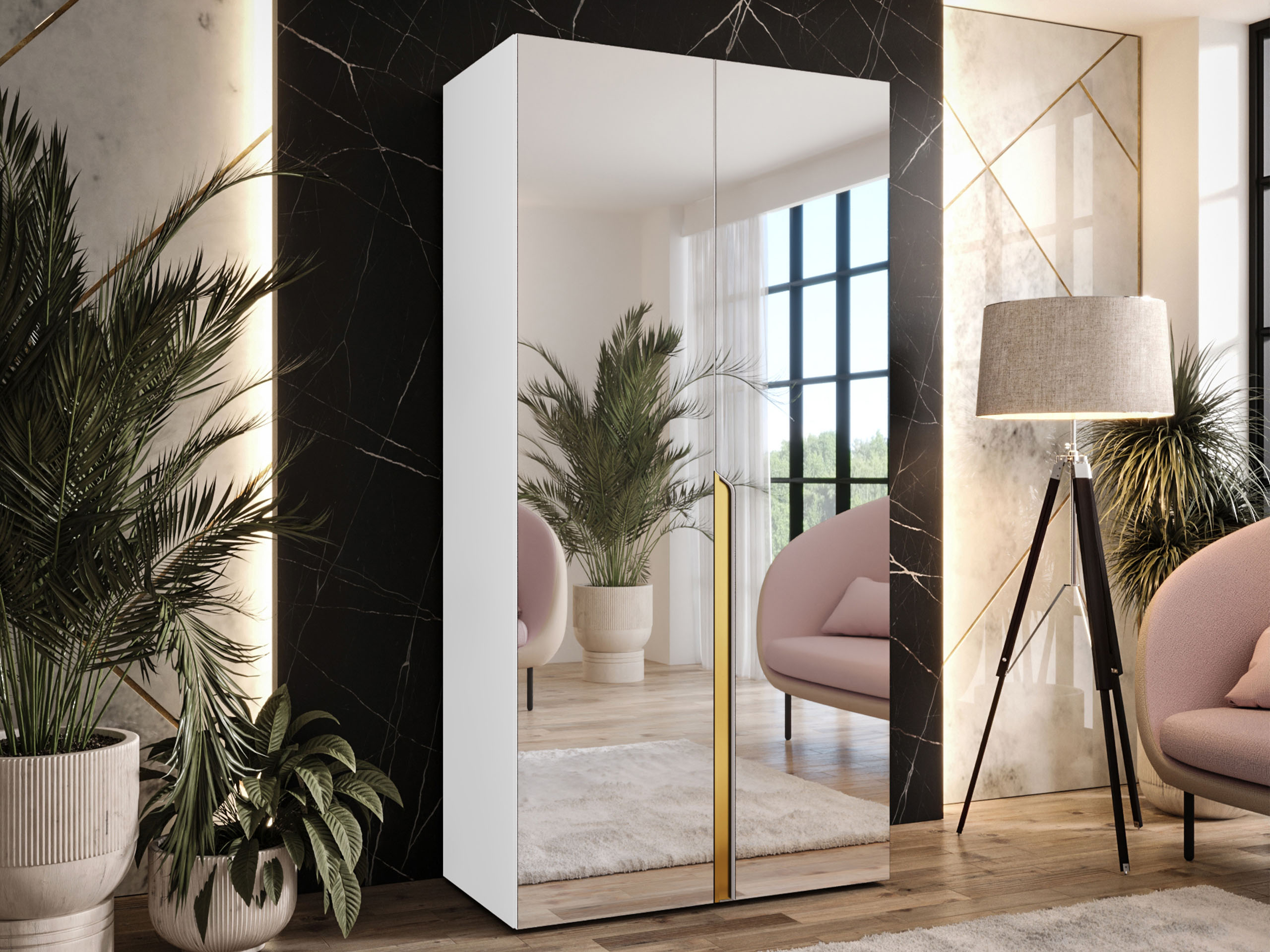 Kleiderschrank Hartford 589 (Weiss)