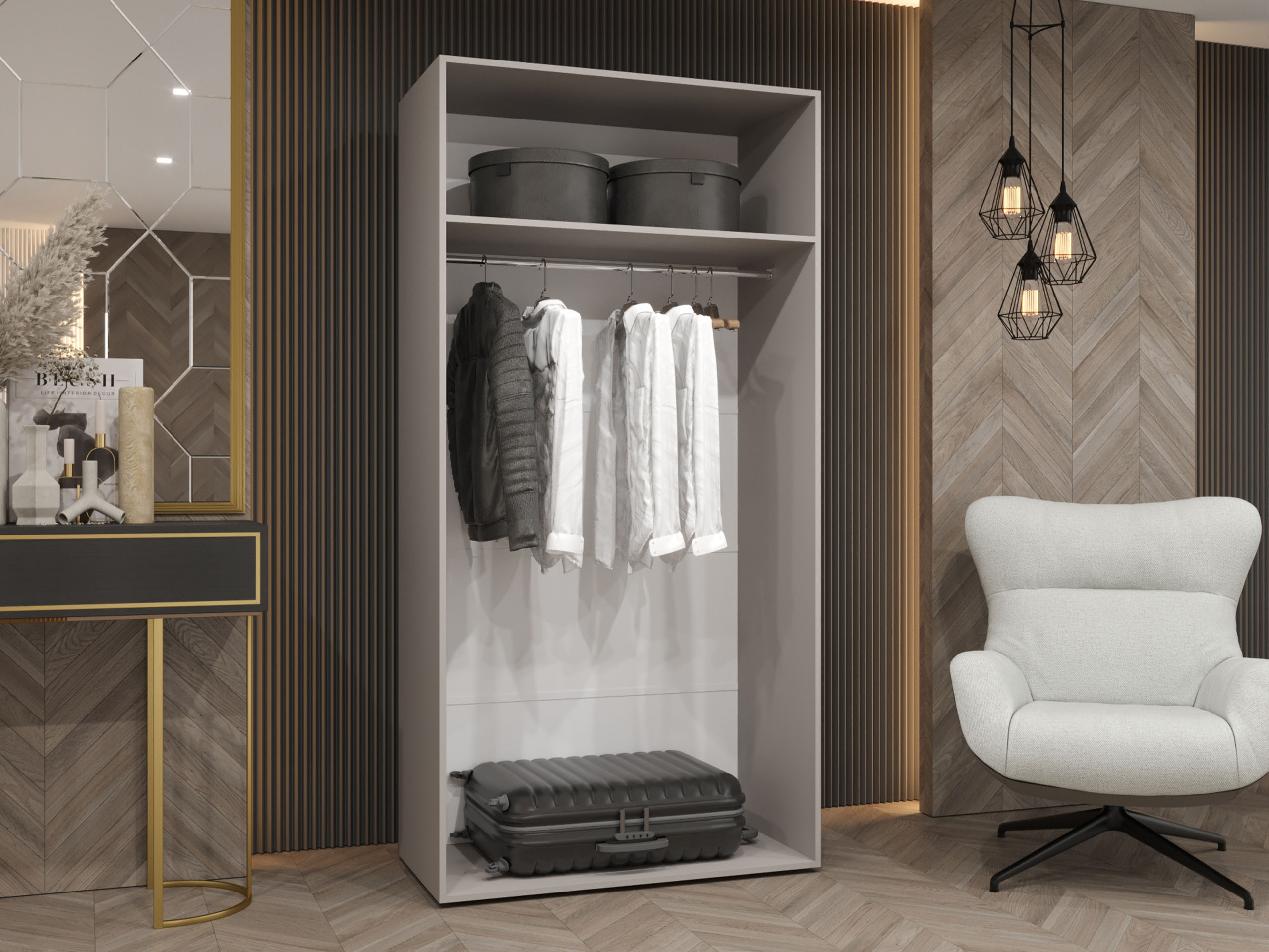 Kleiderschrank Hartford 589 (Weiss)