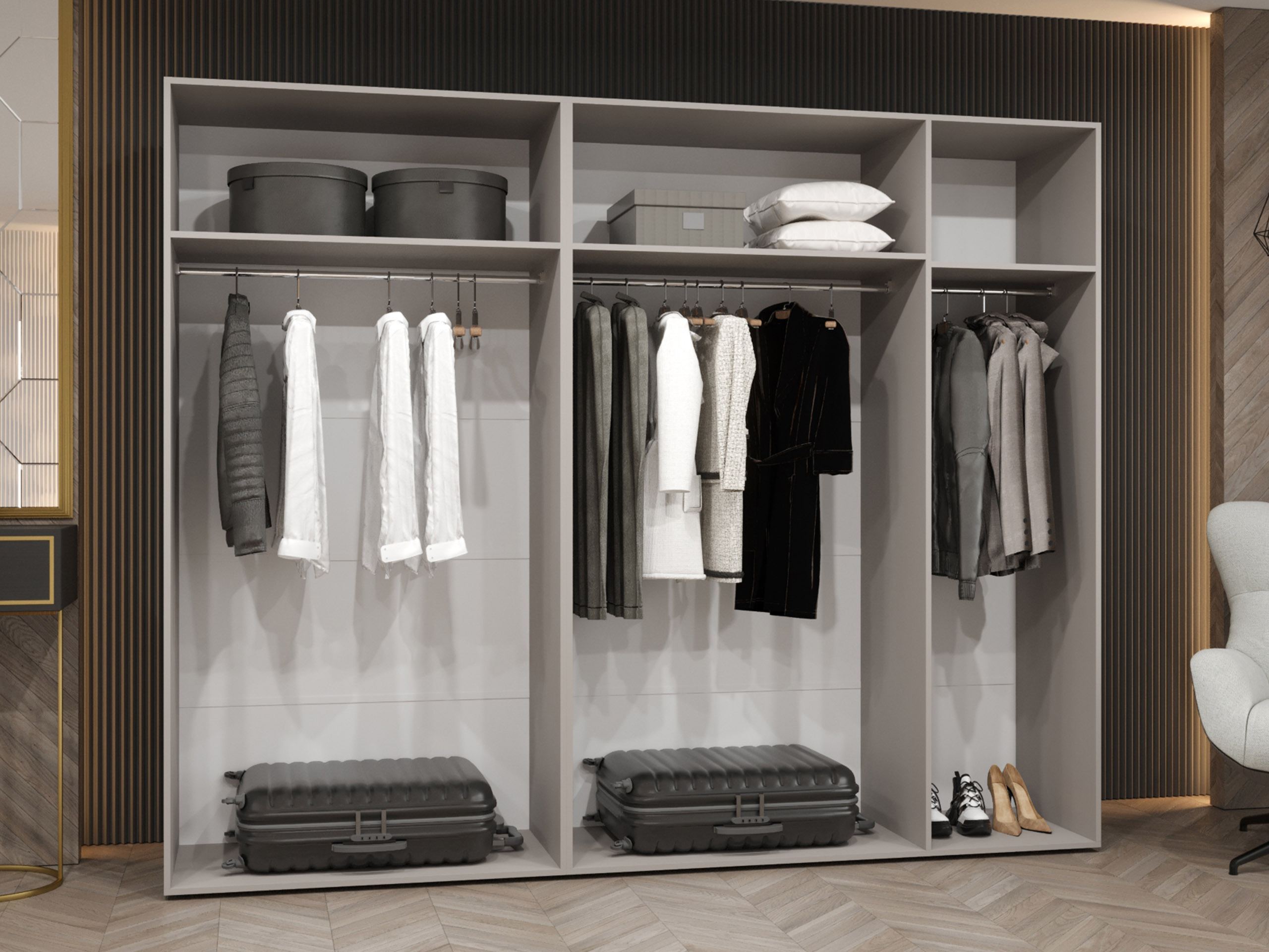 Kleiderschrank Hartford 592 (Schwarz)