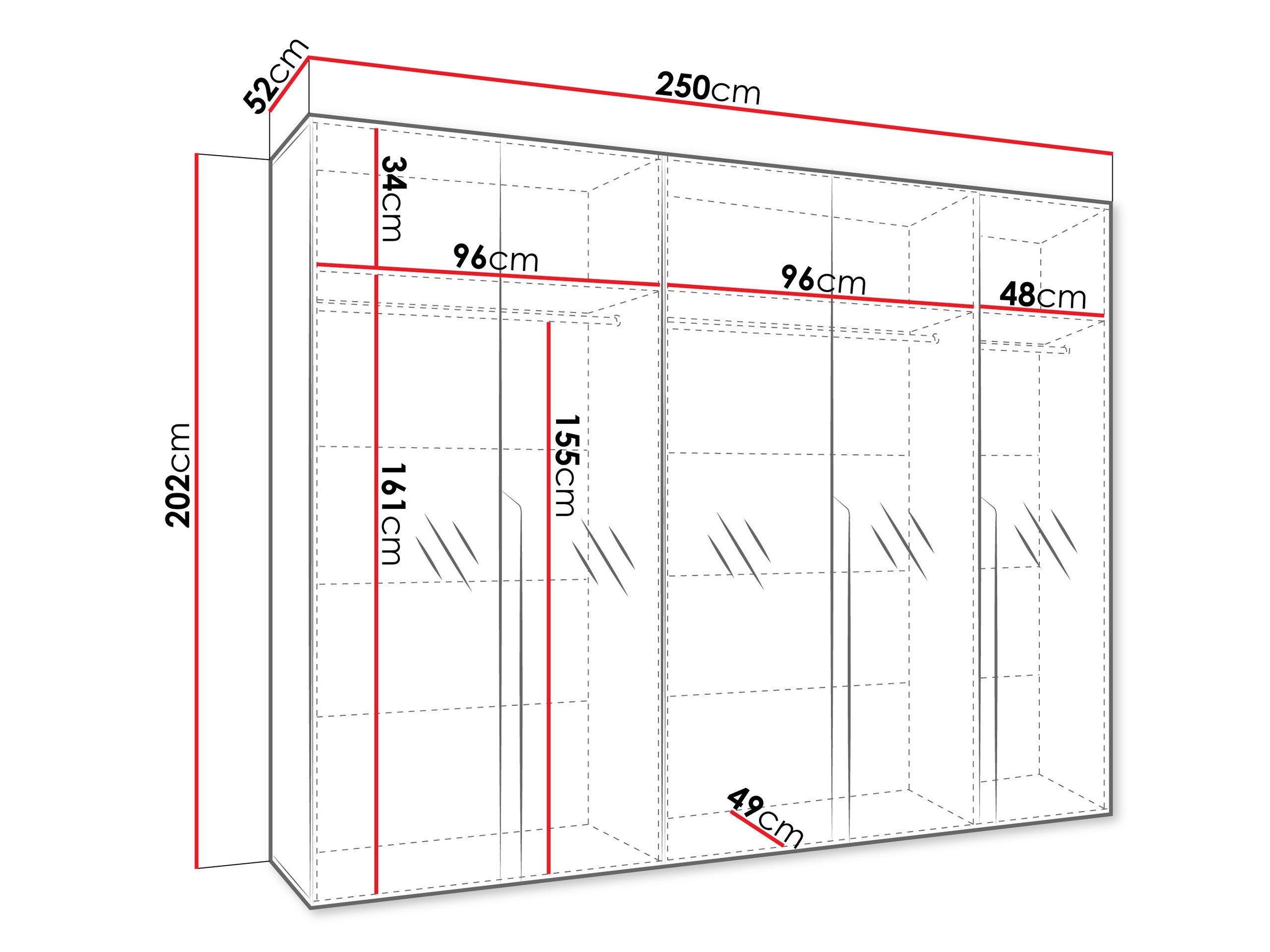 Kleiderschrank Hartford 592 (Schwarz)