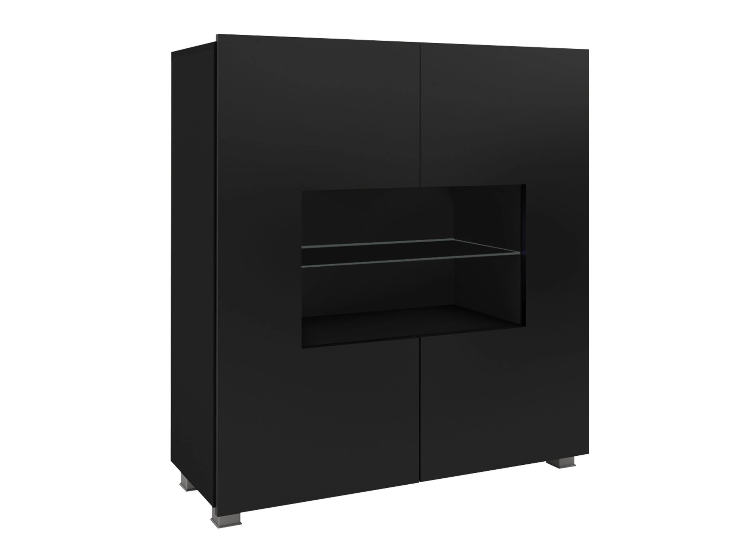 Sideboard Tivdalu 100 (Schwarz + Schwarz glänzend)