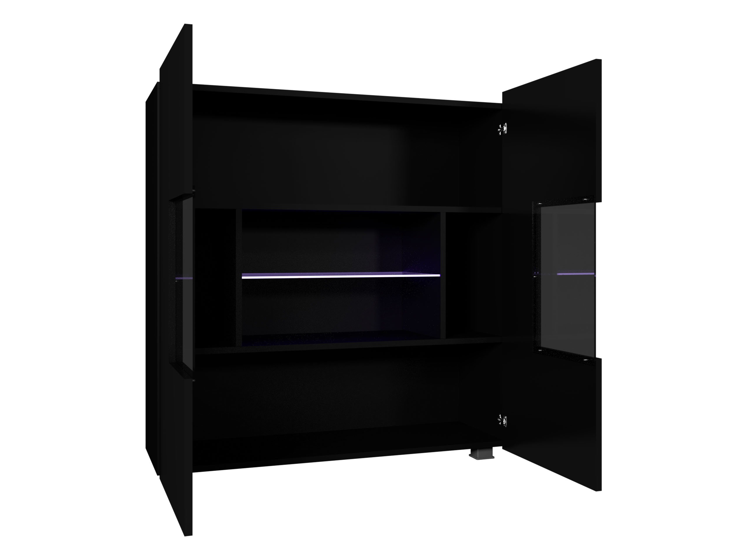 Sideboard Tivdalu 100 (Schwarz + Schwarz glänzend)