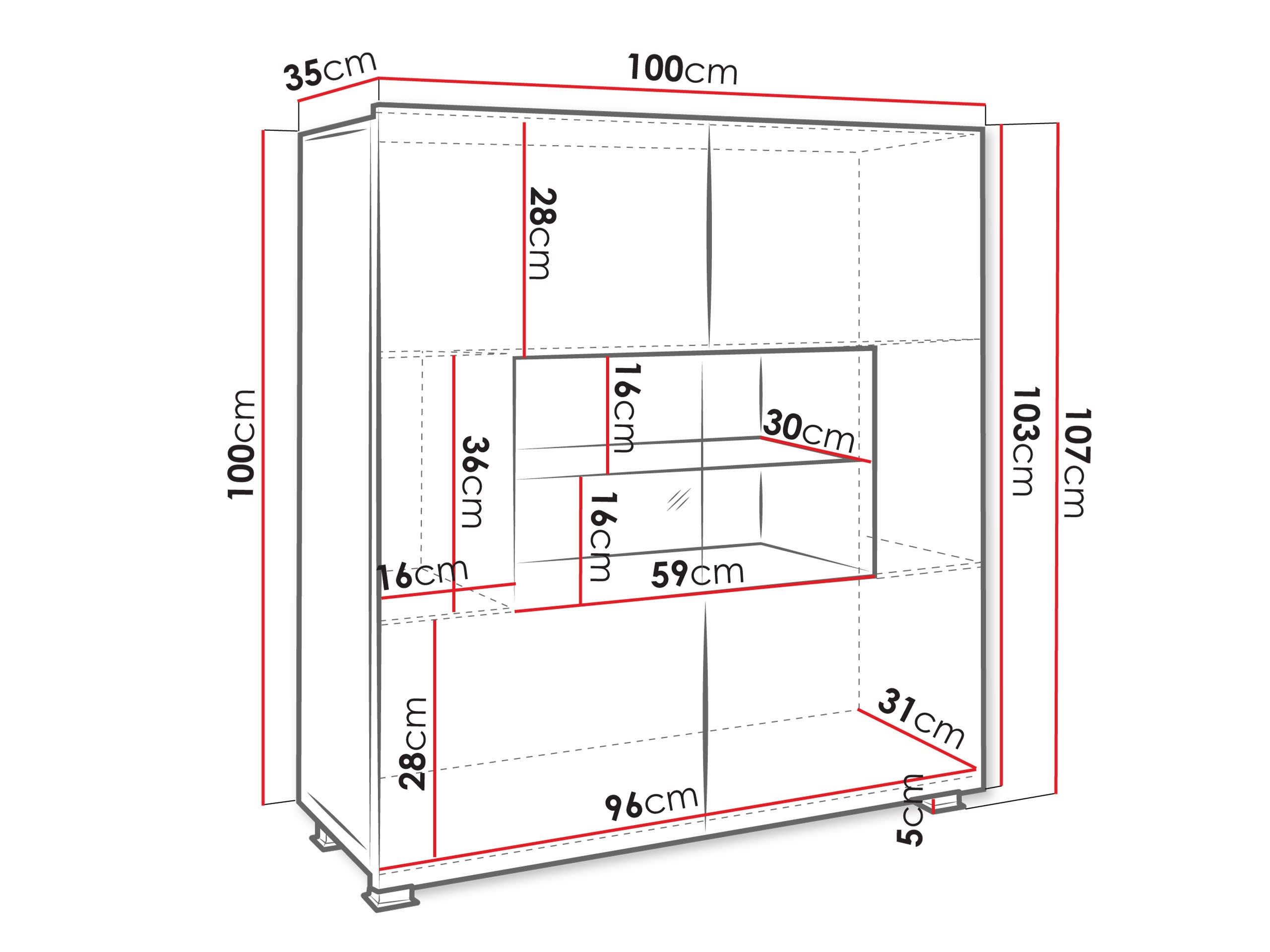 Sideboard Tivdalu 100 (Walnussholzoptik)