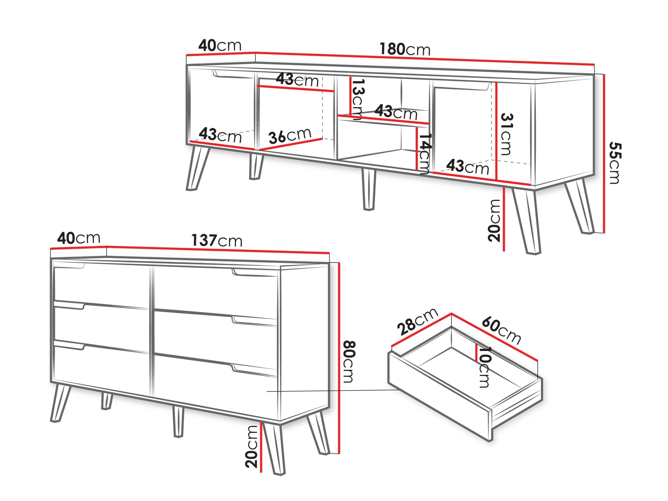 Wohnzimmer-Sets Otis I (Walnussholzoptik)