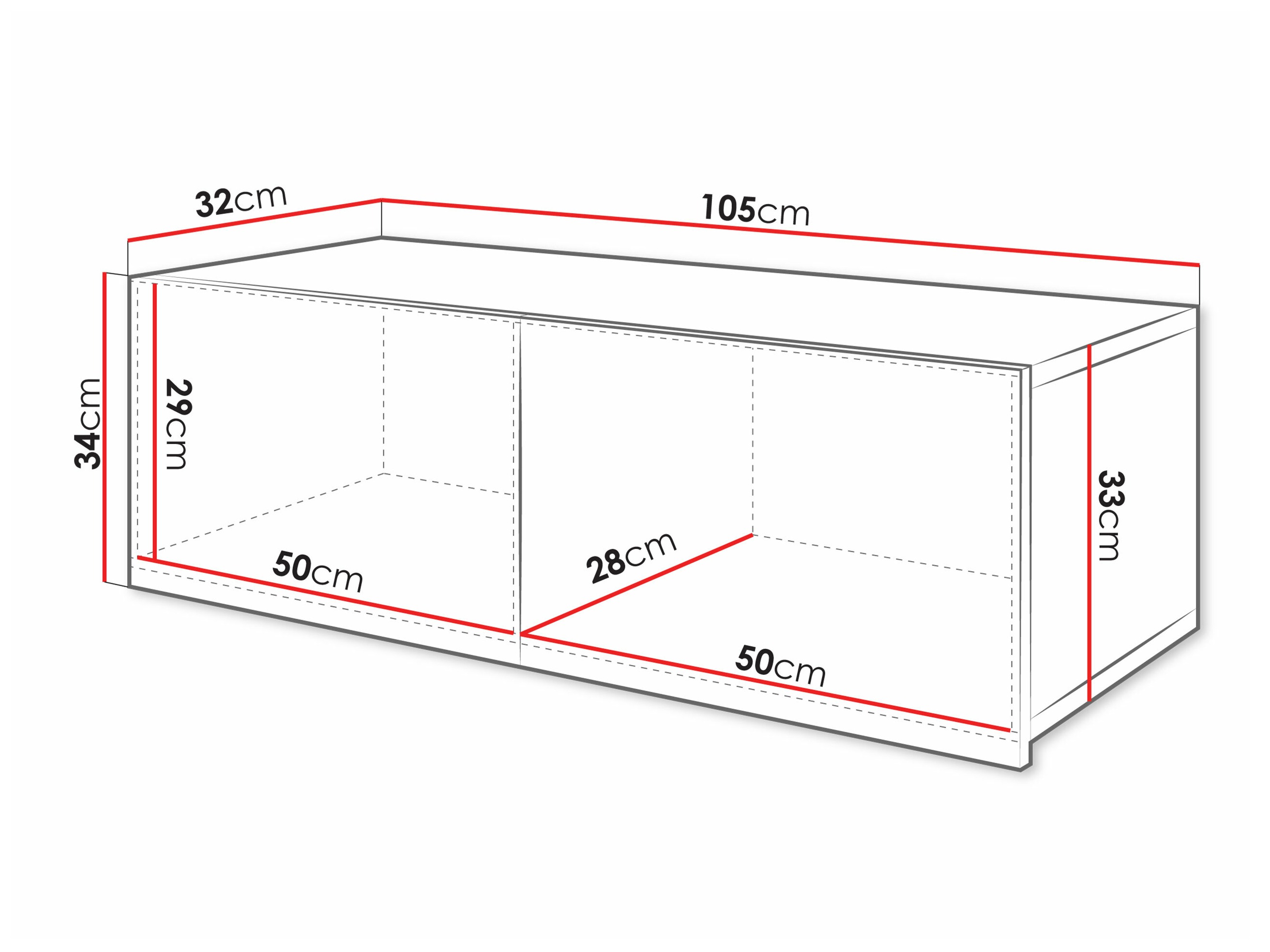 Hängeschrank Tivdalu 101 (Schwarz + Schwarz glänzend)