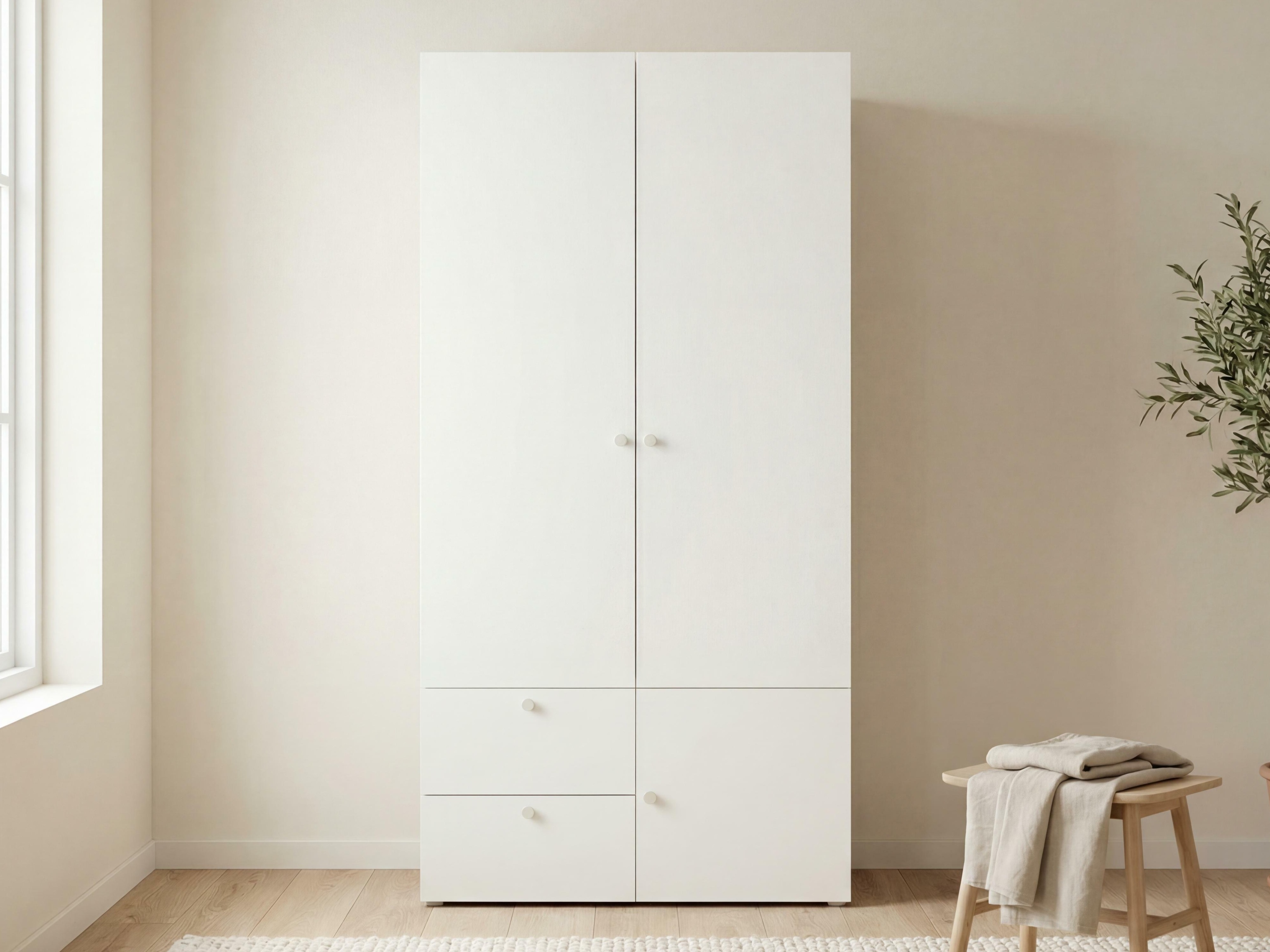 Kleiderschrank Tornolo 109 (Weiss + Grau)