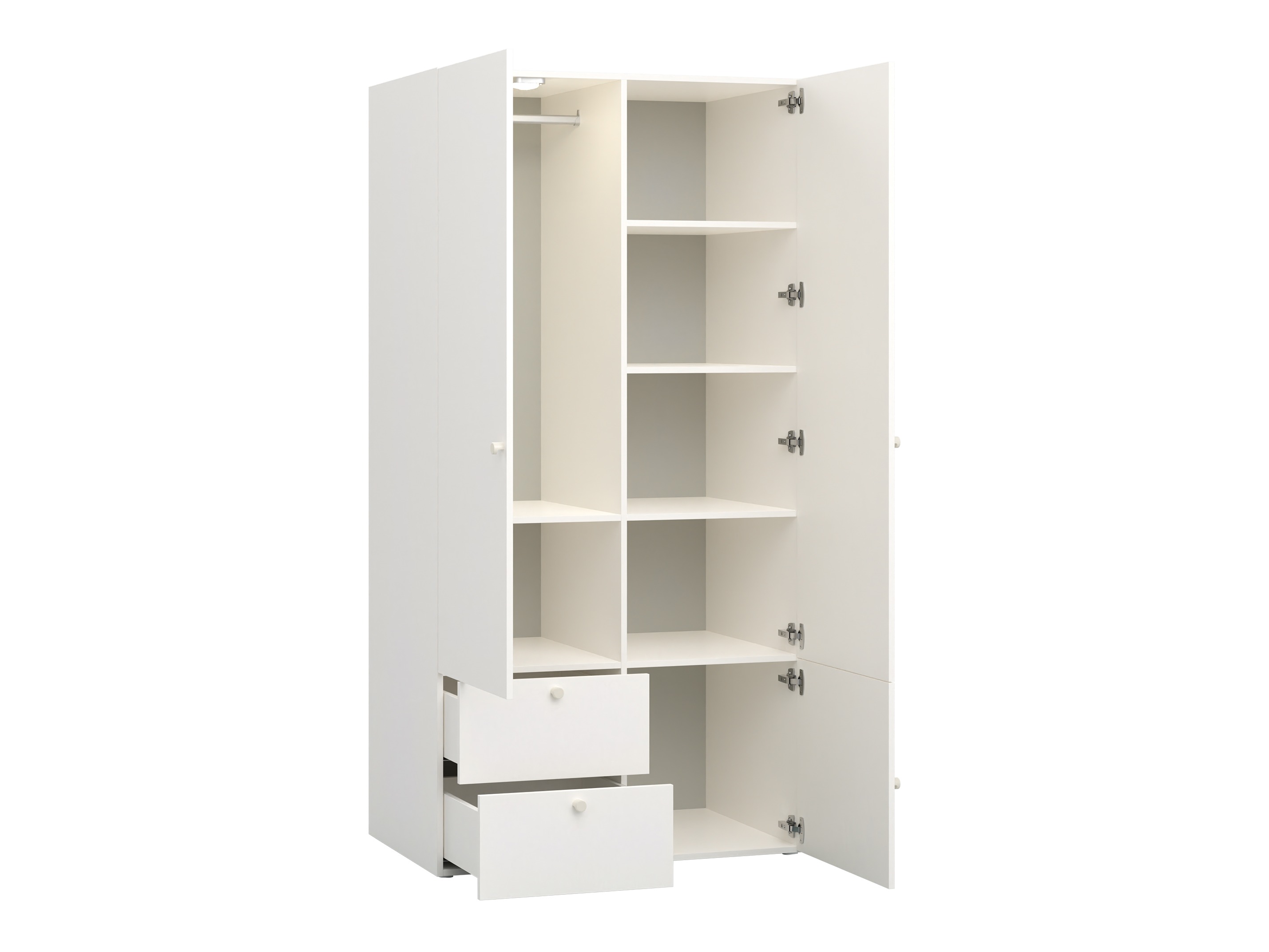 Kleiderschrank Tornolo 109 (Weiss + Grau)