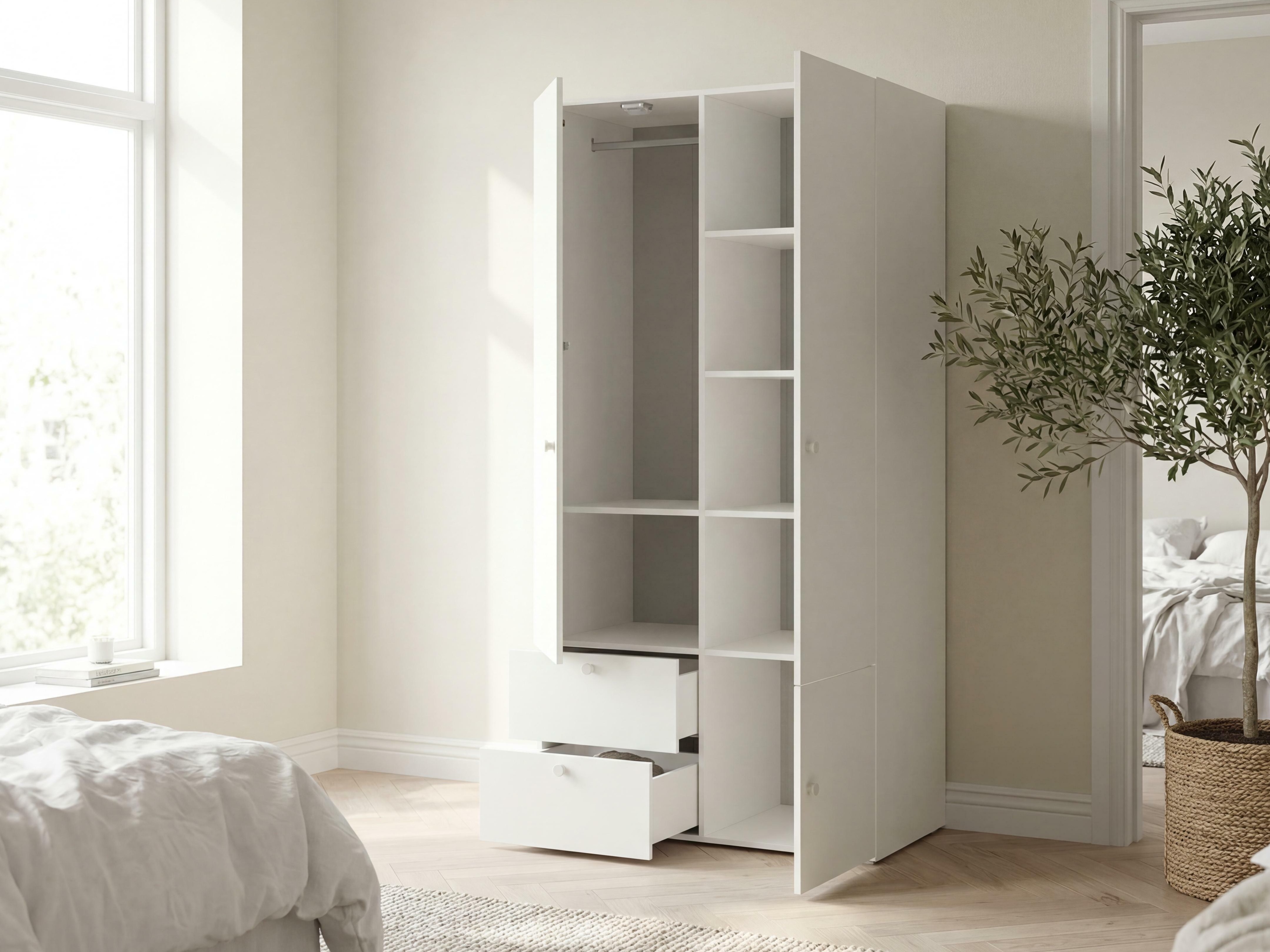 Kleiderschrank Tornolo 109 (Weiss + Grau)