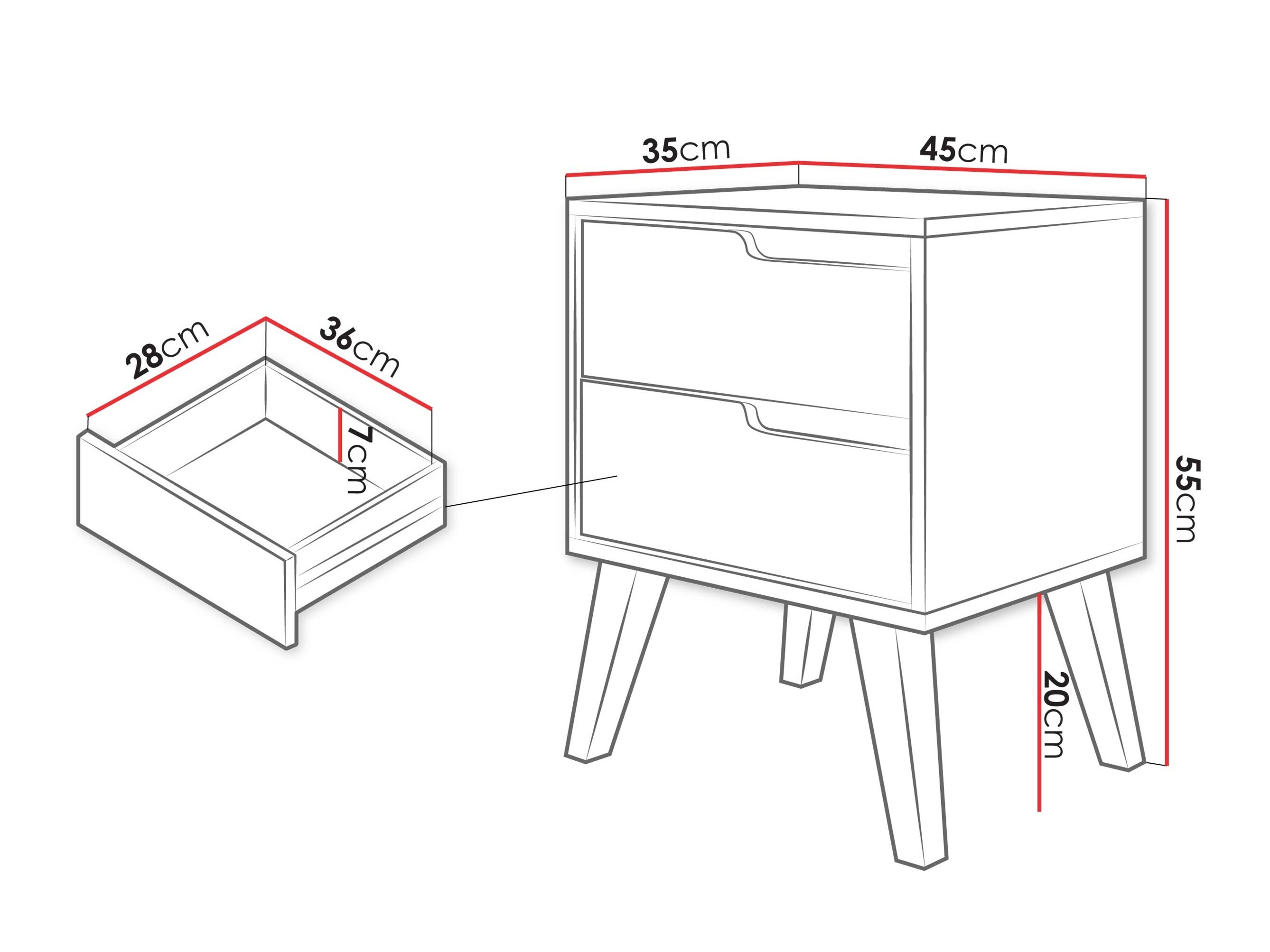 Nachttisch Otis (Kaschmir)