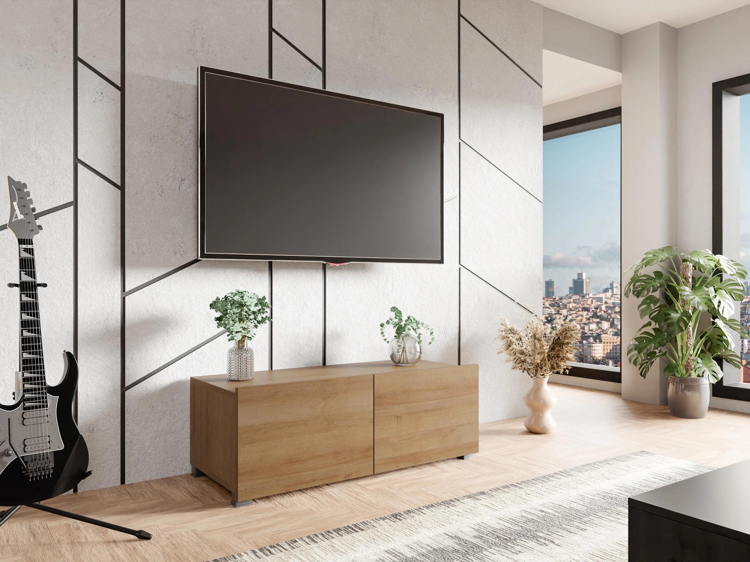 TV-Möbel Remus I (Goldene Eichenholzoptik)