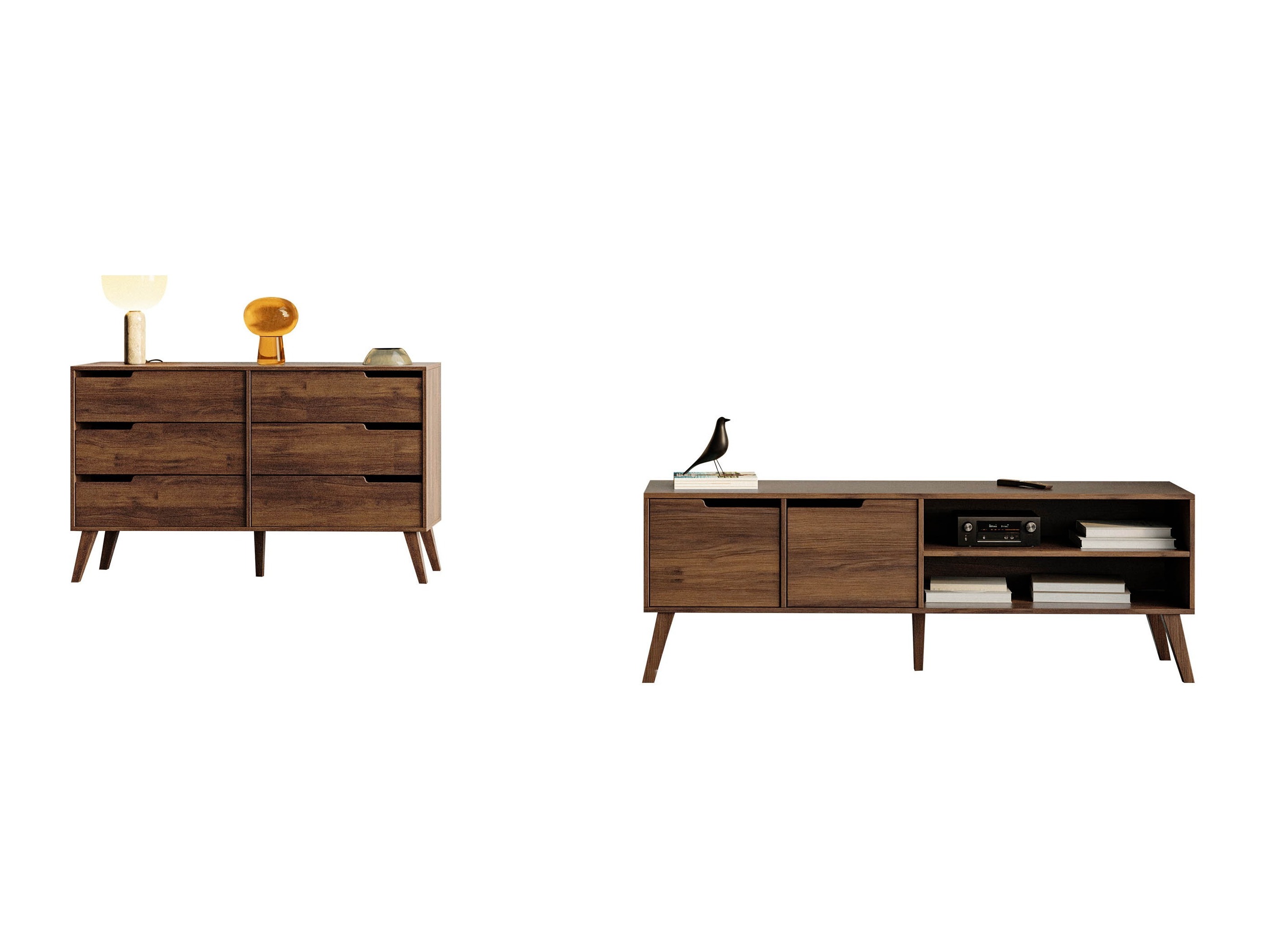 Wohnzimmer-Sets Elbtive 106 (Walnussholzoptik)