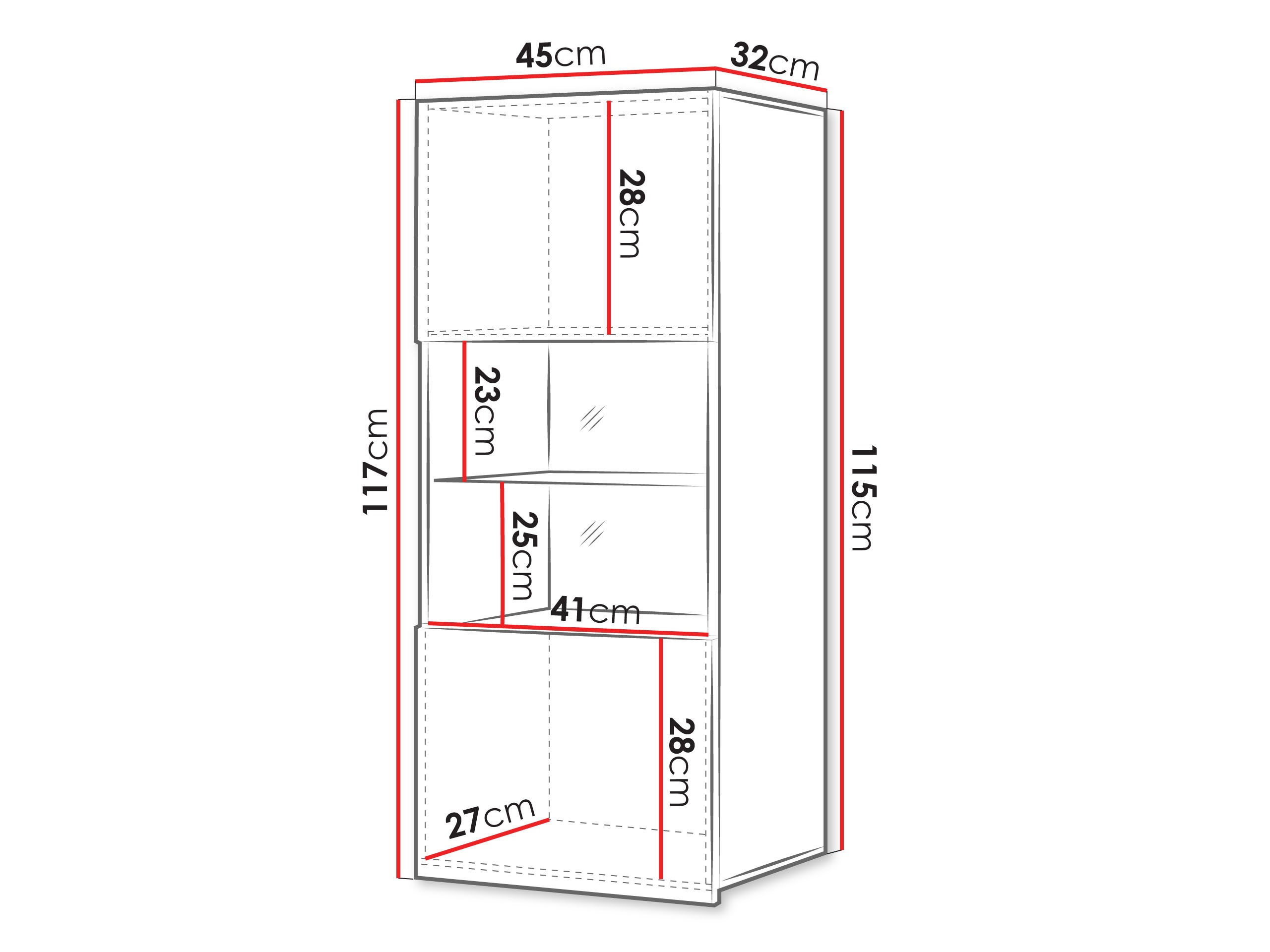 Hängeschrank Remus I (Schwarz + Schwarz glänzend)
