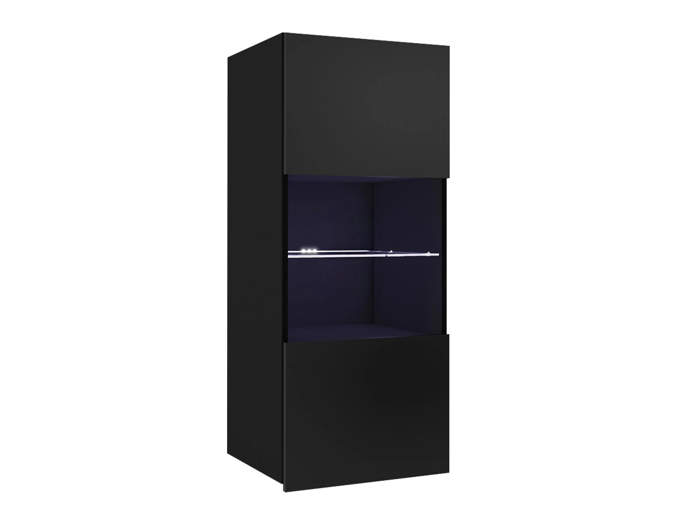 Hängeschrank Remus I (Schwarz + Schwarz glänzend)