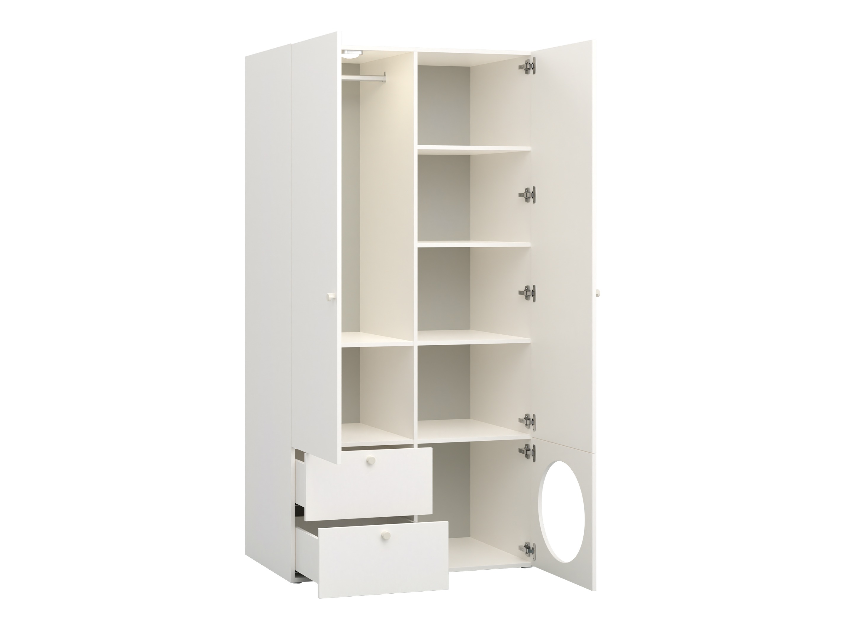 Kleiderschrank Tornolo 110 (Weiss + Grau)