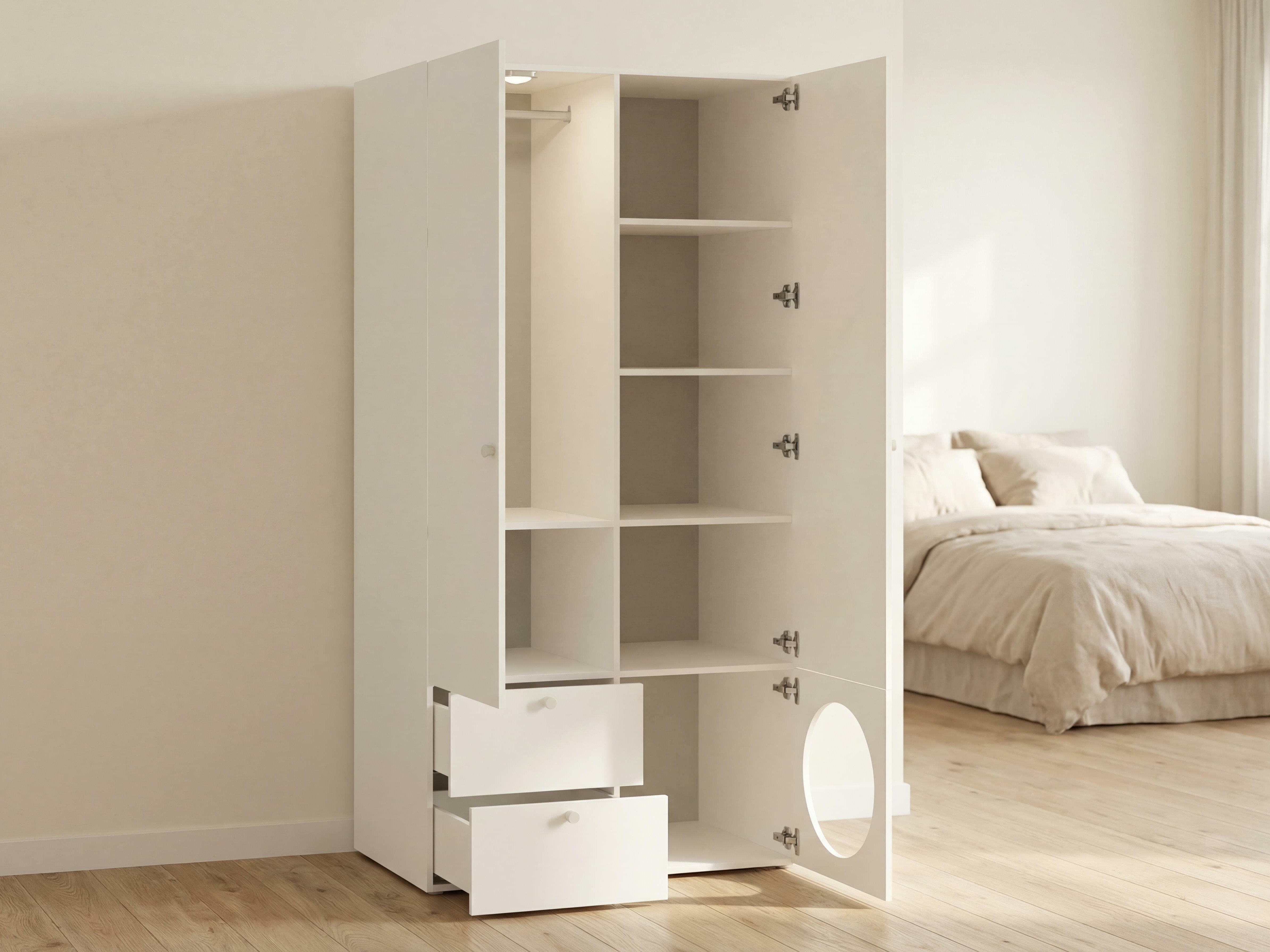 Kleiderschrank Tornolo 110 (Weiss + Grau)