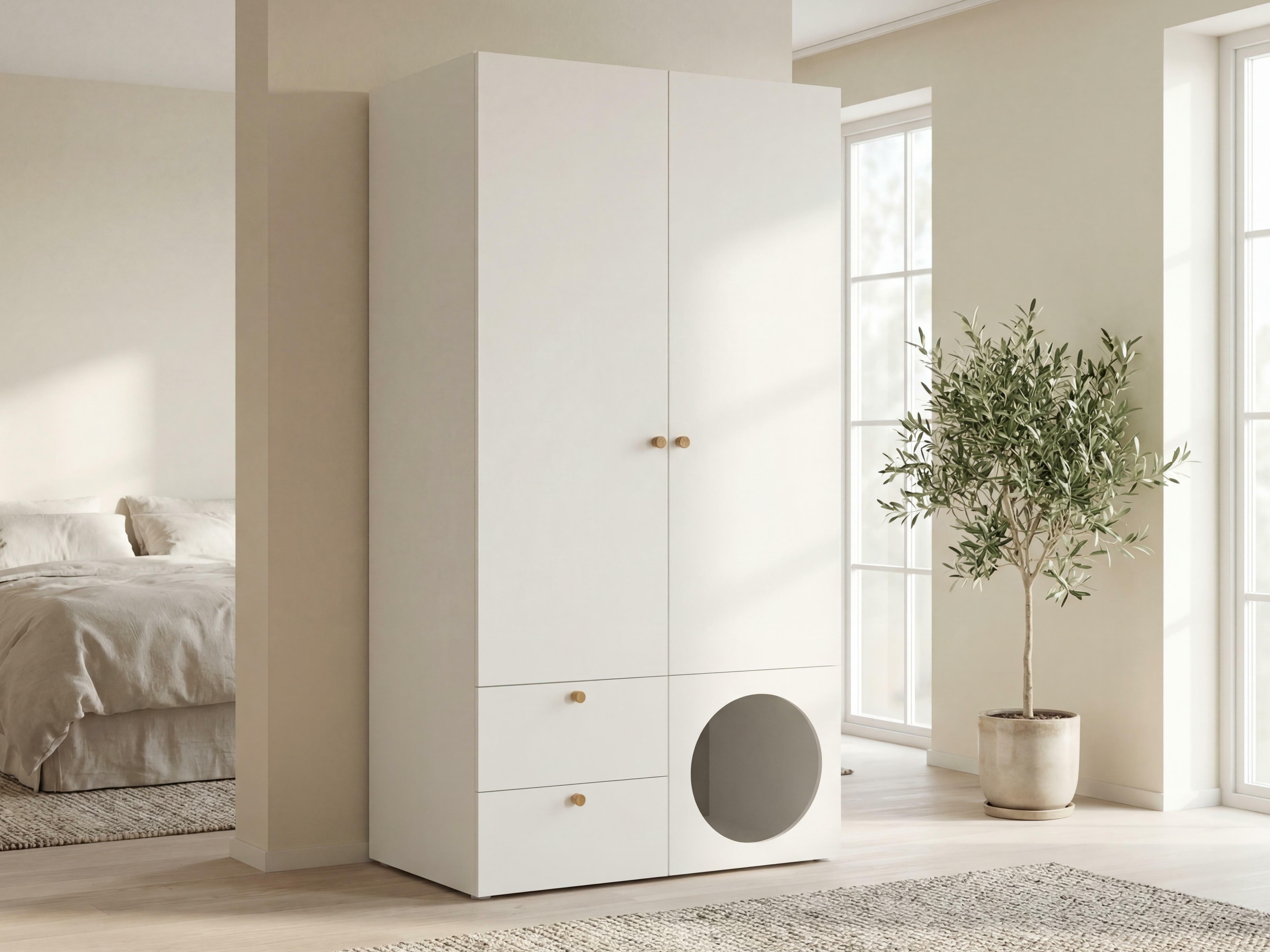 Kleiderschrank Tornolo 110 (Weiss + Grau)