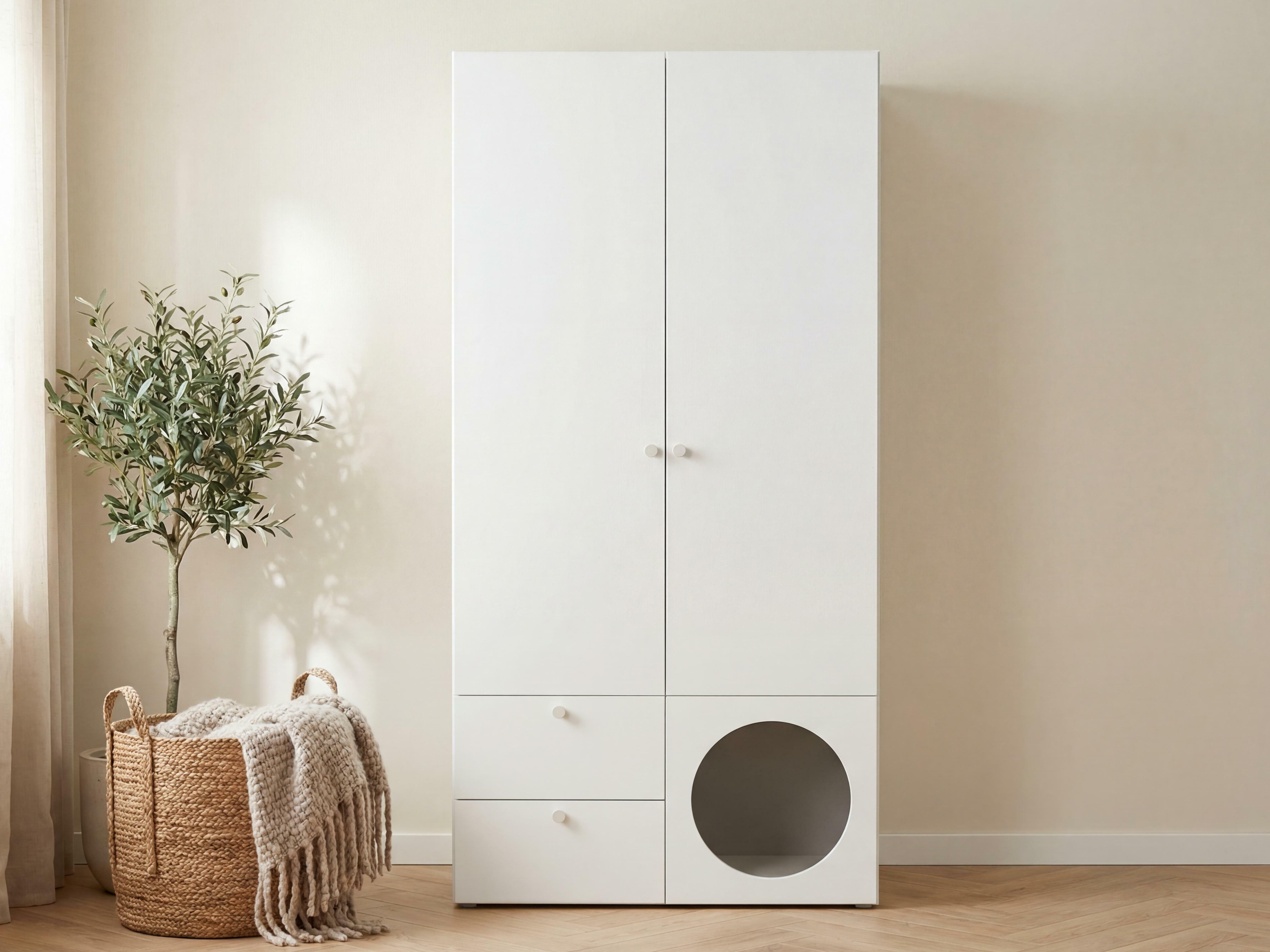Kleiderschrank Tornolo 110 (Weiss + Grau)