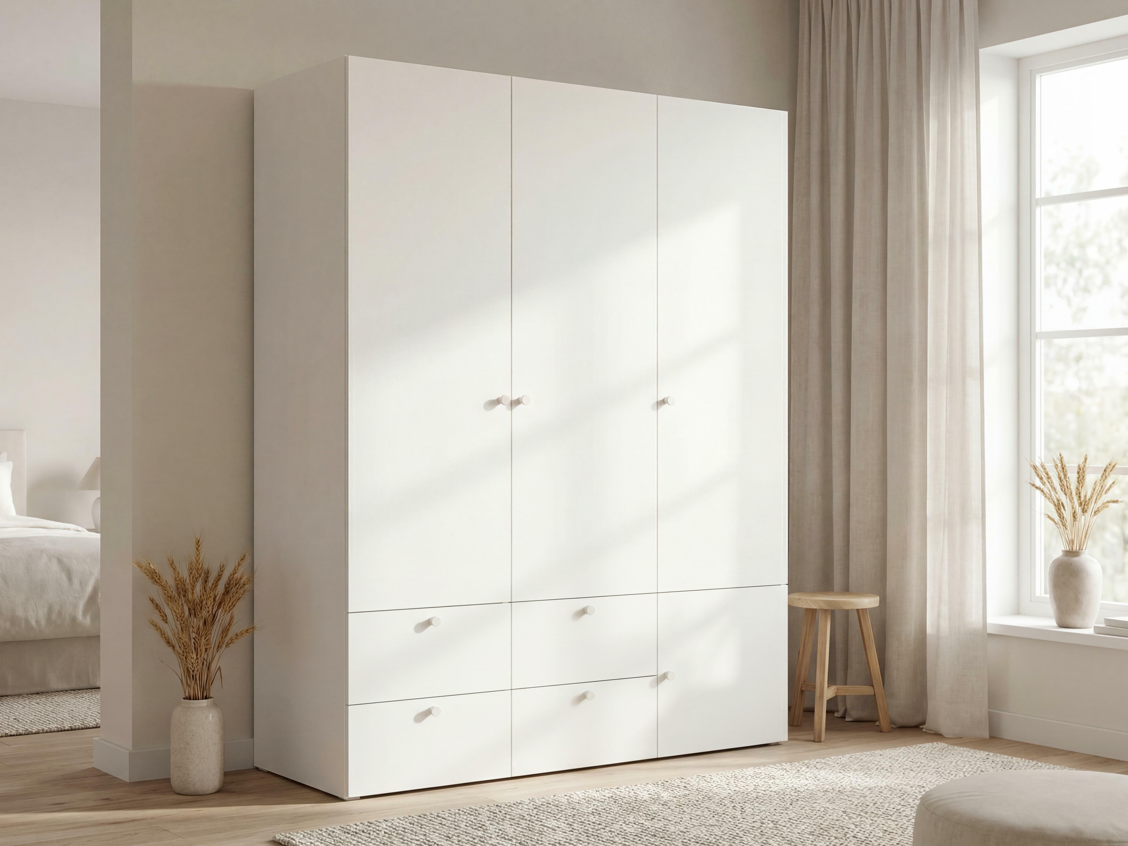 Kleiderschrank Tornolo 111 (Weiss + Grau)