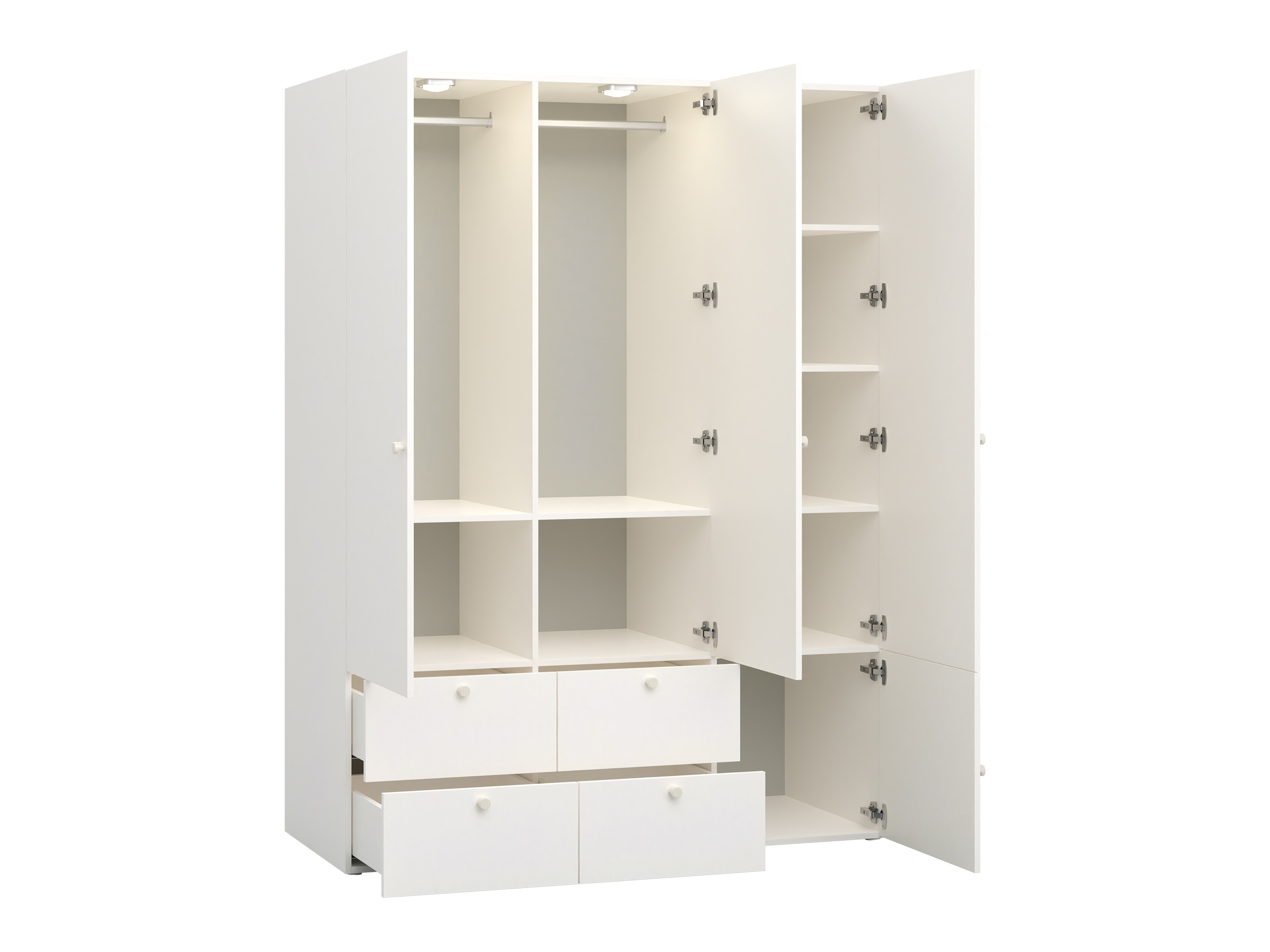 Kleiderschrank Tornolo 111 (Weiss + Grau)