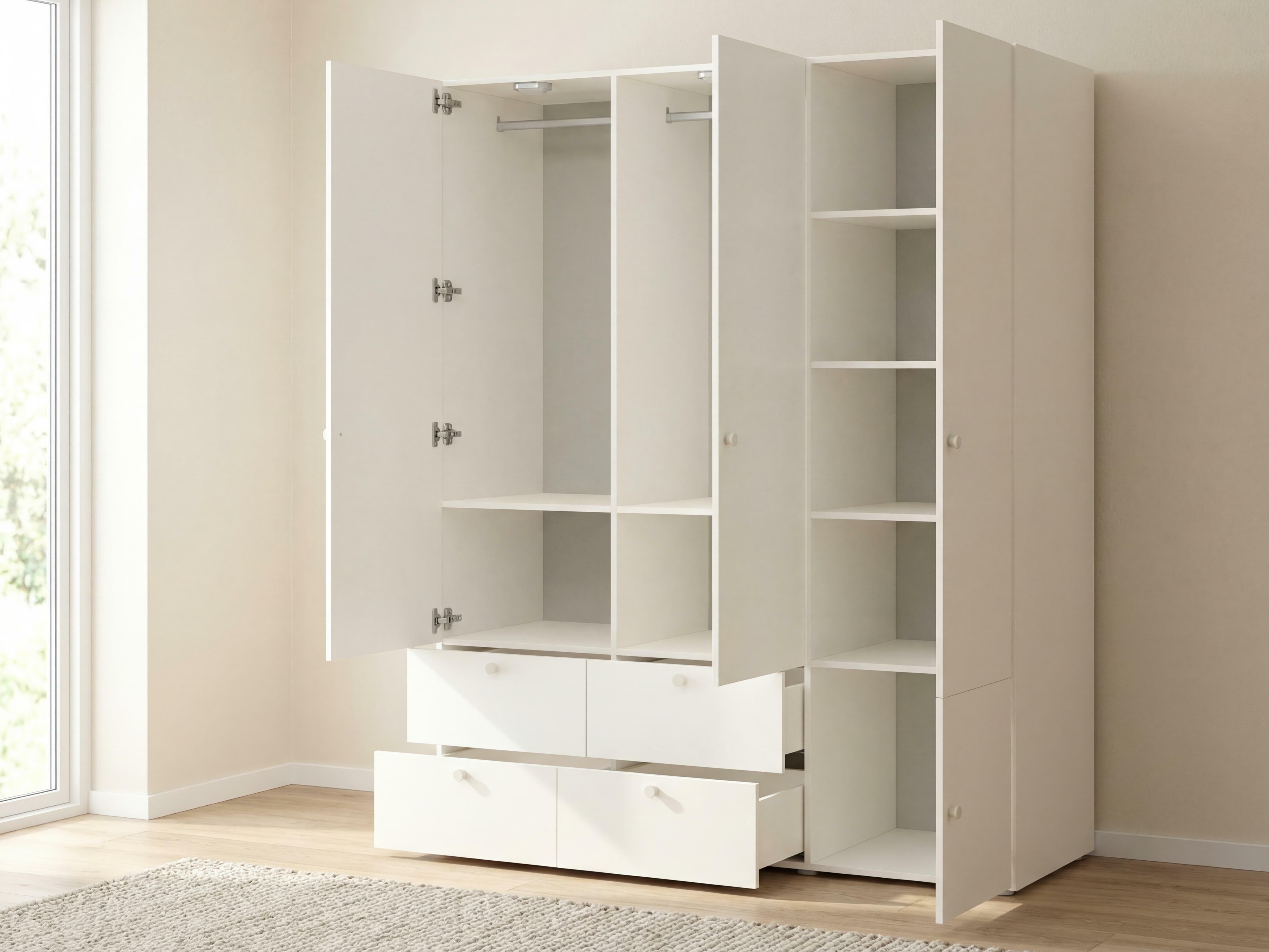 Kleiderschrank Tornolo 111 (Weiss + Grau)